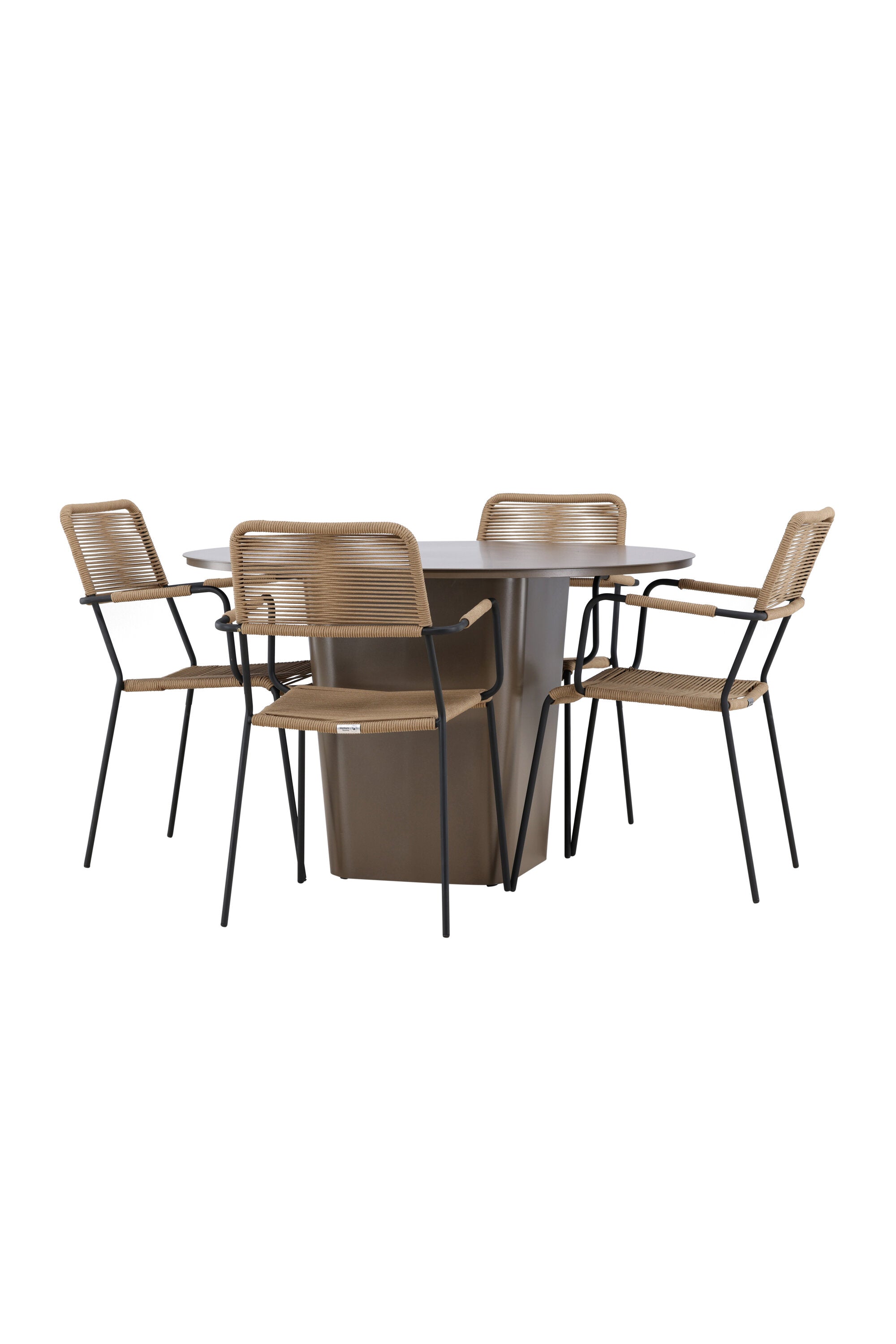 Santa Fe Gartentisch Set Lindos in Braun/Schwarz/Beige präsentiert im Onlineshop von KAQTU Design AG. Gartentischset ist von Venture Home