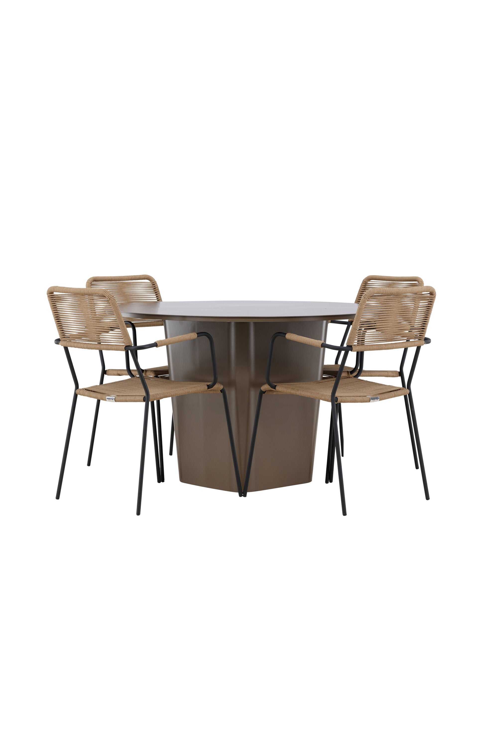 Santa Fe Gartentisch Set Lindos in Braun/Schwarz/Beige präsentiert im Onlineshop von KAQTU Design AG. Gartentischset ist von Venture Home