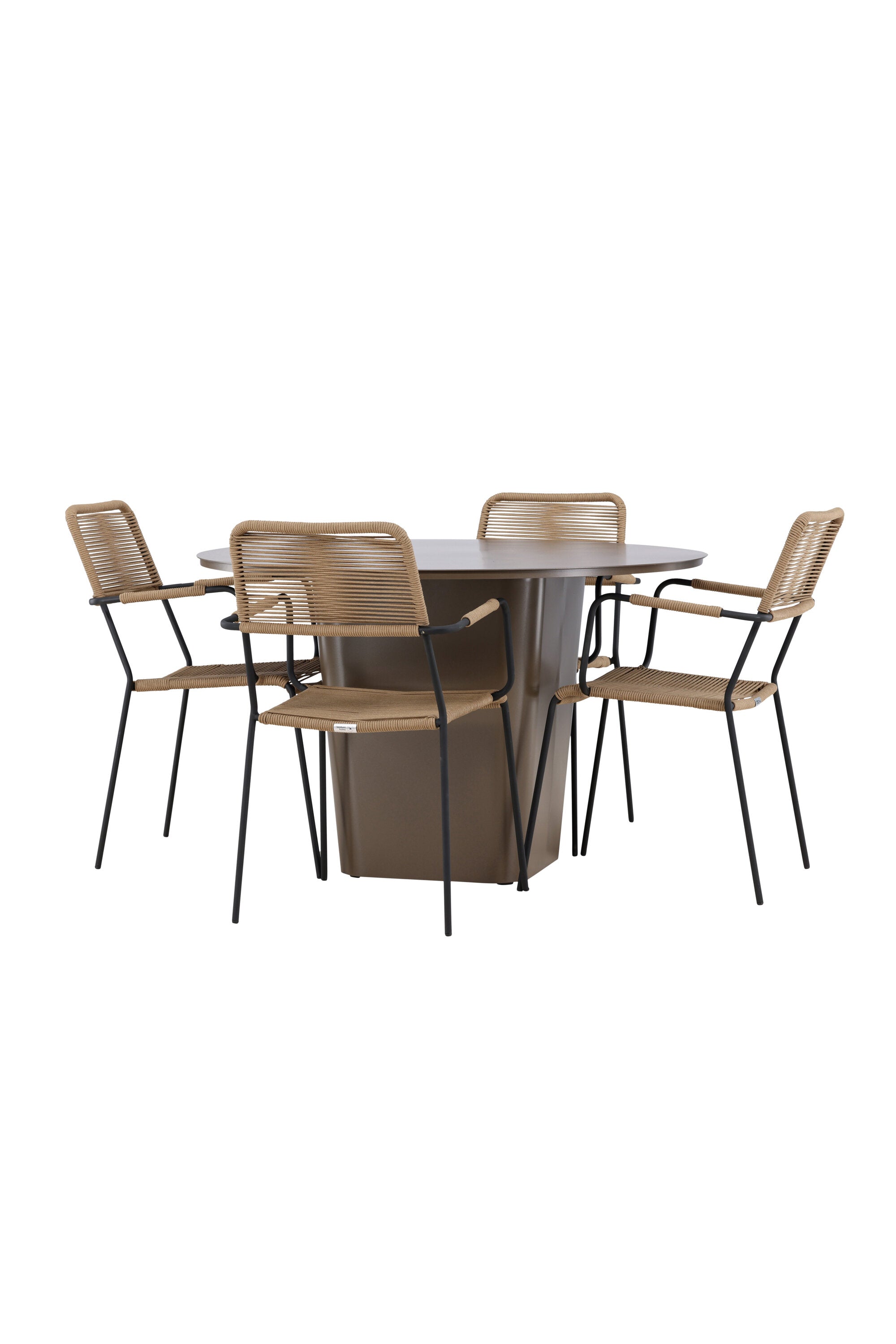 Santa Fe Gartentisch Set Lindos in Braun/Schwarz/Beige präsentiert im Onlineshop von KAQTU Design AG. Gartentischset ist von Venture Home