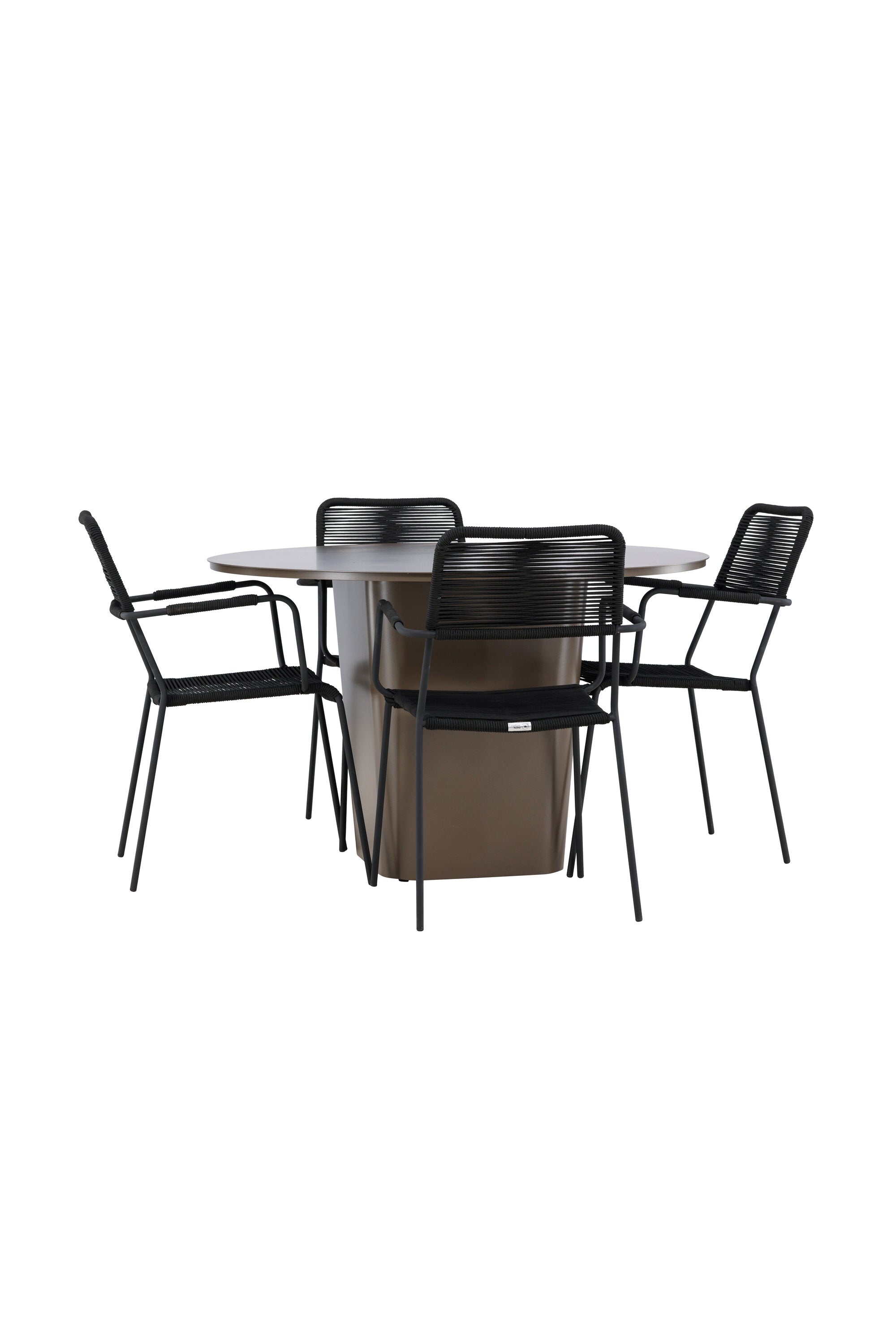 Santa Fe Gartentisch Set Lindos in Braun schwarz präsentiert im Onlineshop von KAQTU Design AG. Gartentischset ist von Venture Home
