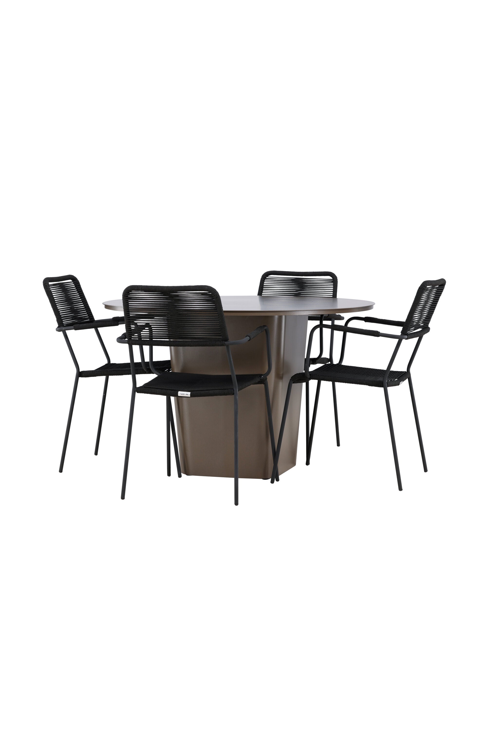 Santa Fe Gartentisch Set Lindos in Braun schwarz präsentiert im Onlineshop von KAQTU Design AG. Gartentischset ist von Venture Home