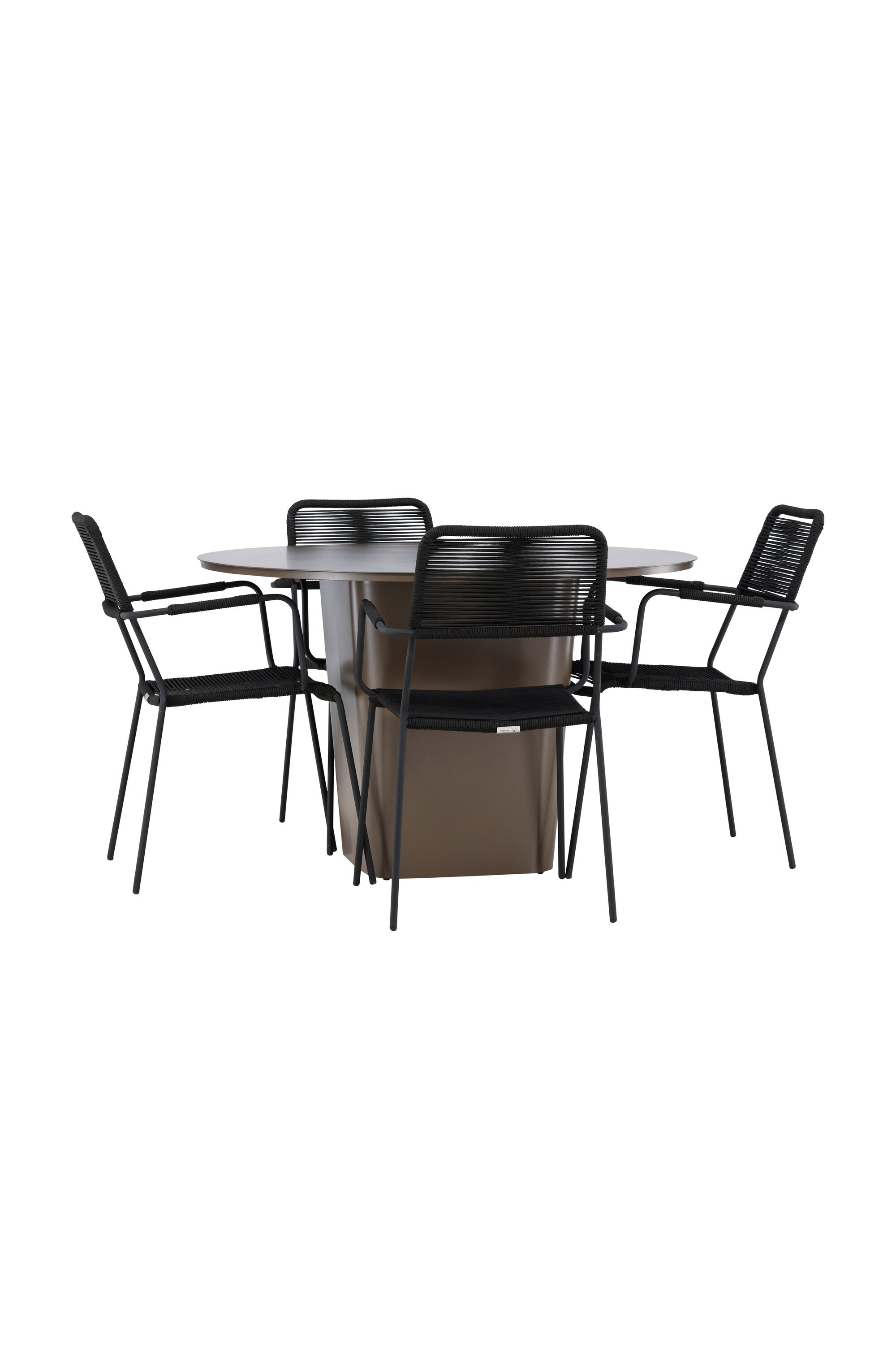 Santa Fe Gartentisch Set Lindos in Braun schwarz präsentiert im Onlineshop von KAQTU Design AG. Gartentischset ist von Venture Home
