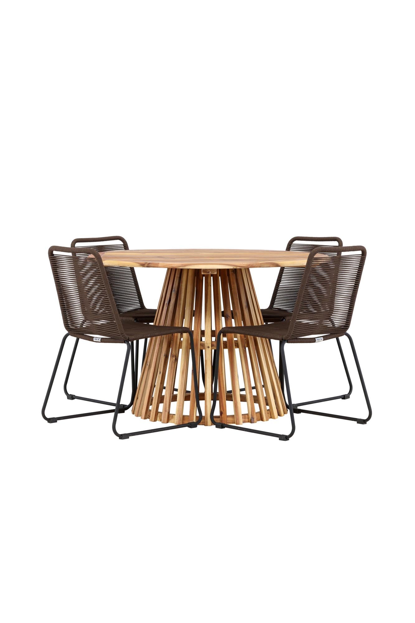 Elegantes Lumpur Gartentisch-Set mit Lindos-Stühlen von Venture Home, perfekt für gesellige Stunden im Freien und stilvolle Gartenarrangements.