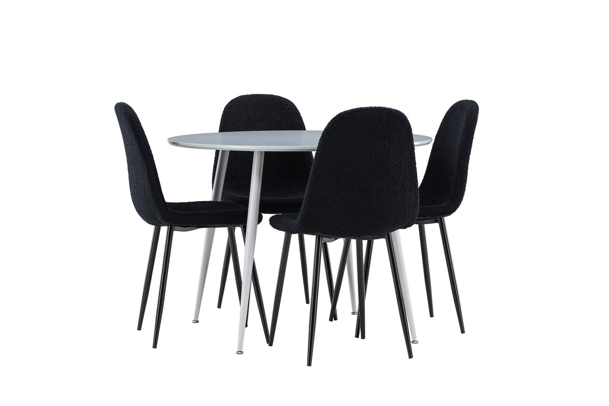 Plaza Esstisch mit Polar Stühlen in Schwarz präsentiert im Onlineshop von KAQTU Design AG. Esszimmerset ist von Venture Home