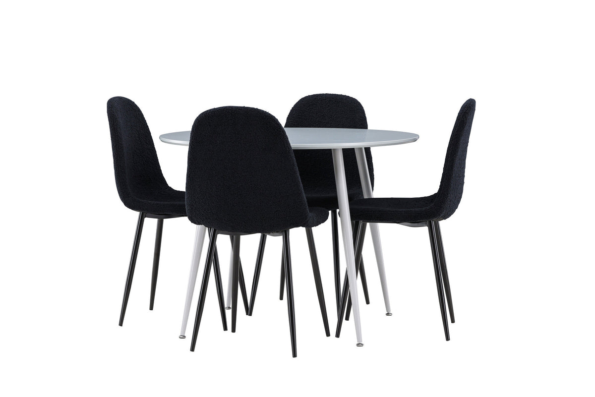 Plaza Esstisch mit Polar Stühlen in Schwarz präsentiert im Onlineshop von KAQTU Design AG. Esszimmerset ist von Venture Home