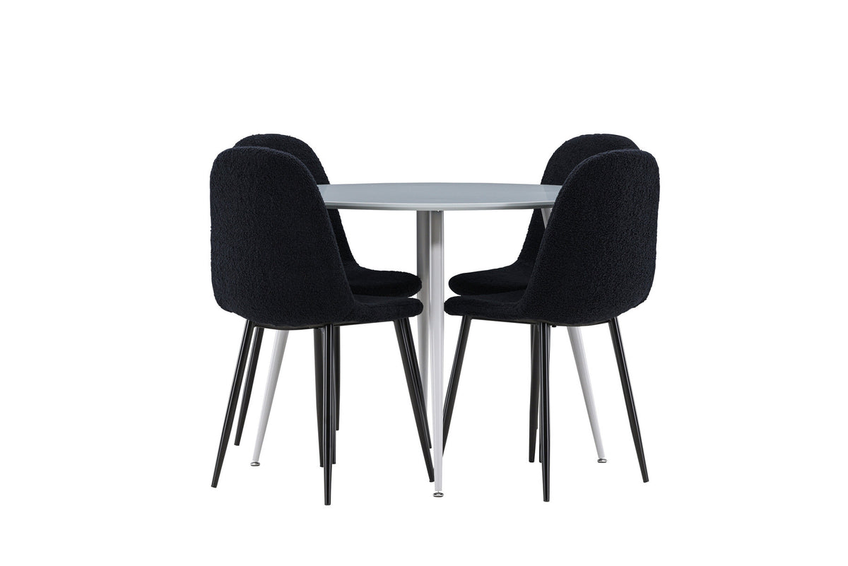 Plaza Esstisch mit Polar Stühlen in Schwarz präsentiert im Onlineshop von KAQTU Design AG. Esszimmerset ist von Venture Home