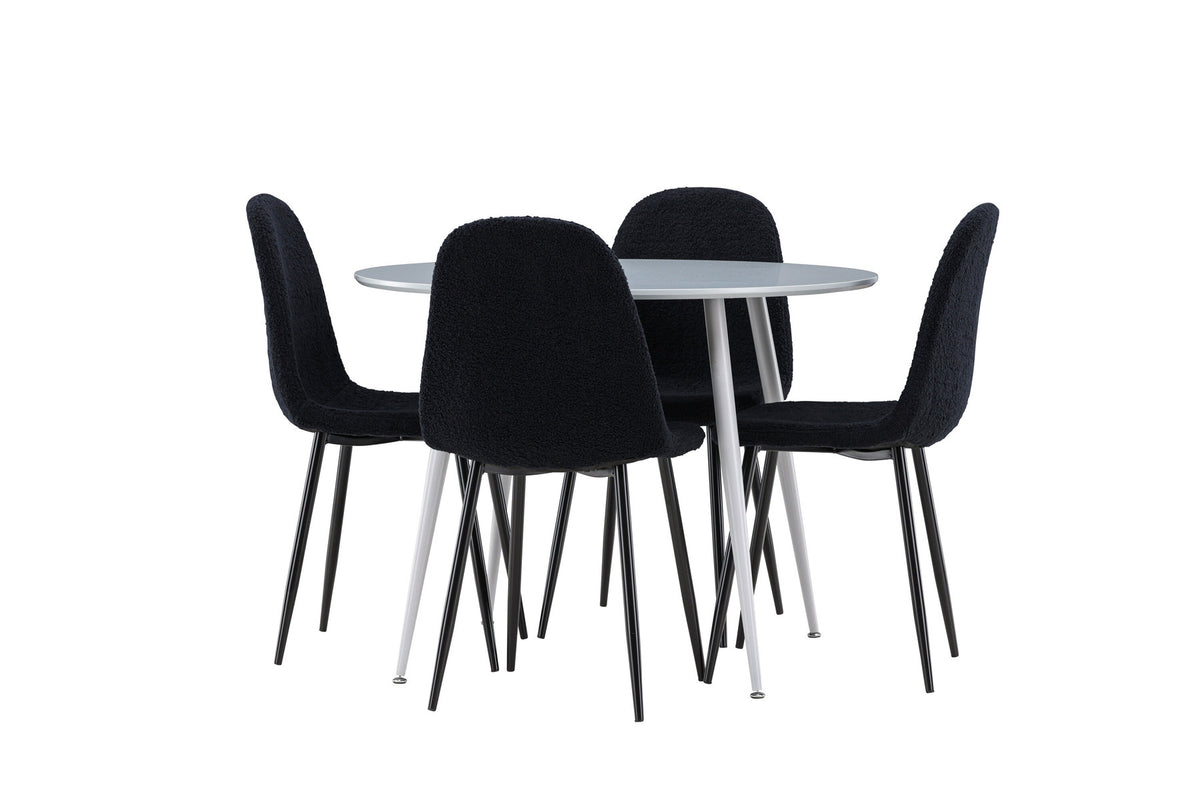 Plaza Esstisch mit Polar Stühlen in Schwarz präsentiert im Onlineshop von KAQTU Design AG. Esszimmerset ist von Venture Home