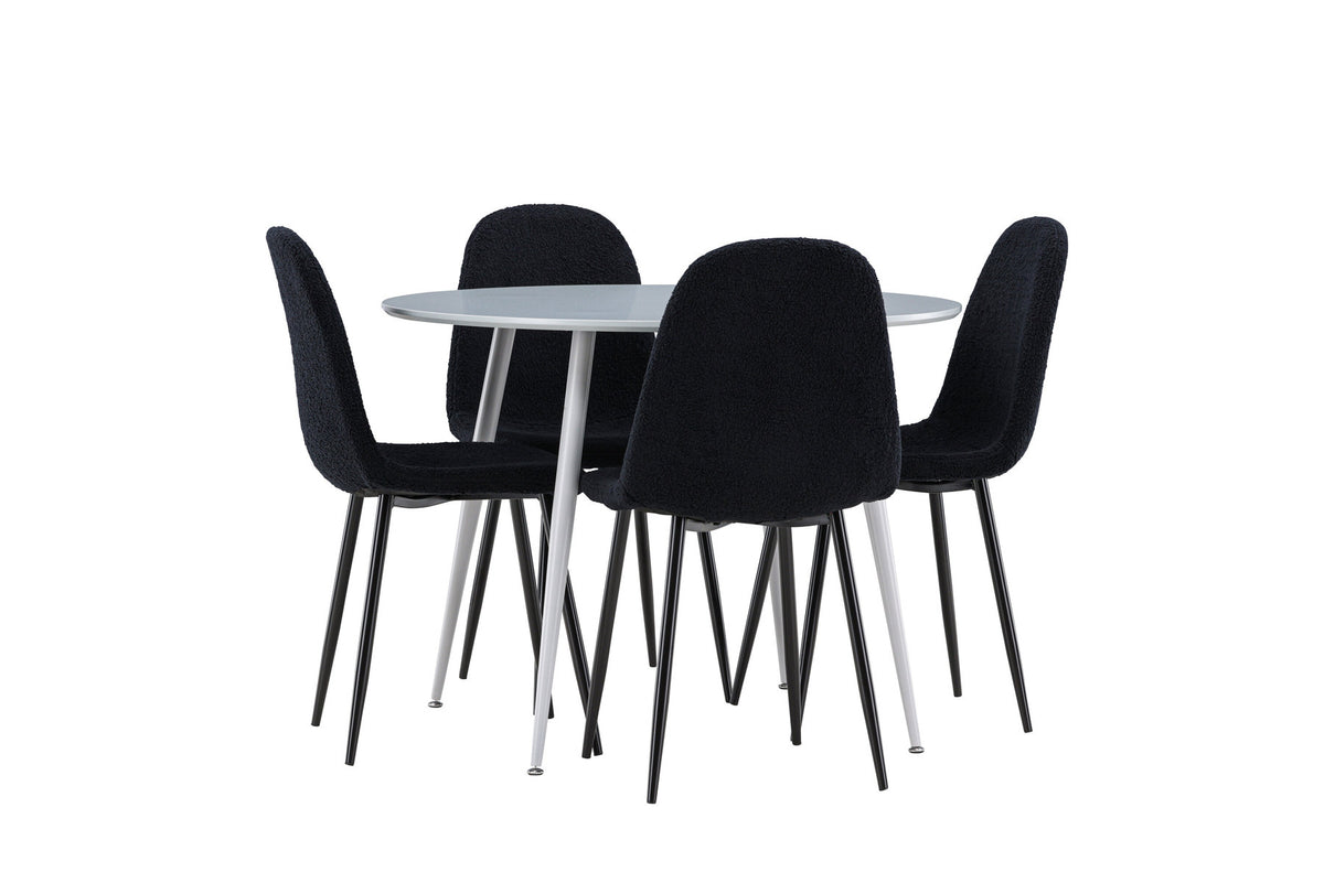 Plaza Esstisch mit Polar Stühlen in Schwarz präsentiert im Onlineshop von KAQTU Design AG. Esszimmerset ist von Venture Home