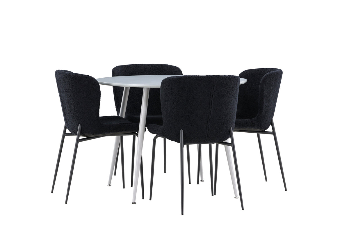 Tisch Plaza für das Essen mit Stühlen Modesto in Schwarz präsentiert im Onlineshop von KAQTU Design AG. Esszimmerset ist von Venture Home