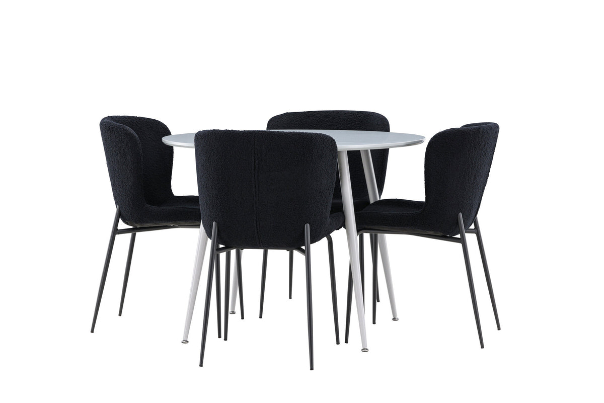 Tisch Plaza für das Essen mit Stühlen Modesto in Schwarz präsentiert im Onlineshop von KAQTU Design AG. Esszimmerset ist von Venture Home