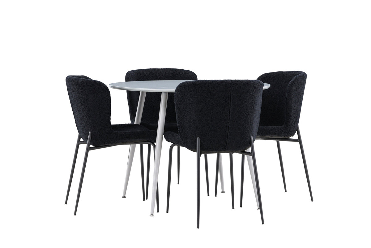 Tisch Plaza für das Essen mit Stühlen Modesto in Schwarz präsentiert im Onlineshop von KAQTU Design AG. Esszimmerset ist von Venture Home