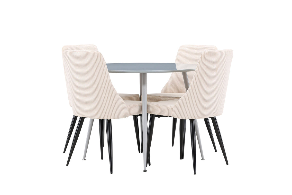 Esstisch Plaza mit Stühlen Leone in Beige präsentiert im Onlineshop von KAQTU Design AG. Esszimmerset ist von Venture Home