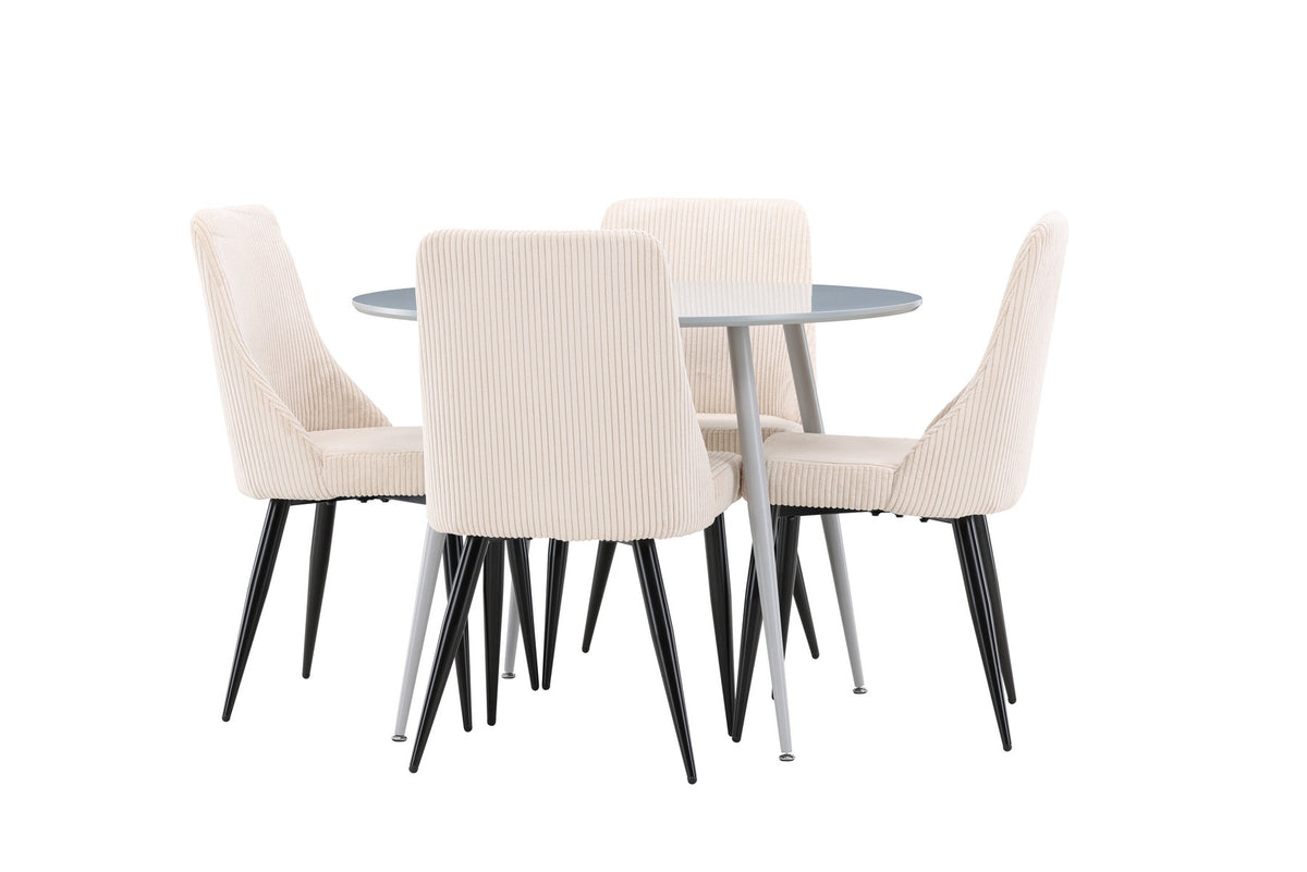Esstisch Plaza mit Stühlen Leone in Beige präsentiert im Onlineshop von KAQTU Design AG. Esszimmerset ist von Venture Home