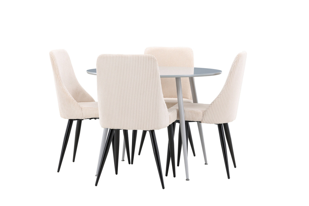 Esstisch Plaza mit Stühlen Leone in Beige präsentiert im Onlineshop von KAQTU Design AG. Esszimmerset ist von Venture Home