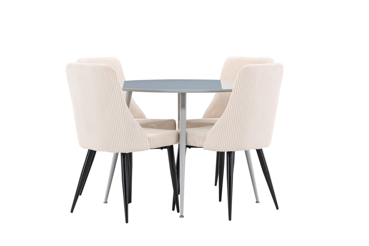 Esstisch Plaza mit Stühlen Leone in Beige präsentiert im Onlineshop von KAQTU Design AG. Esszimmerset ist von Venture Home