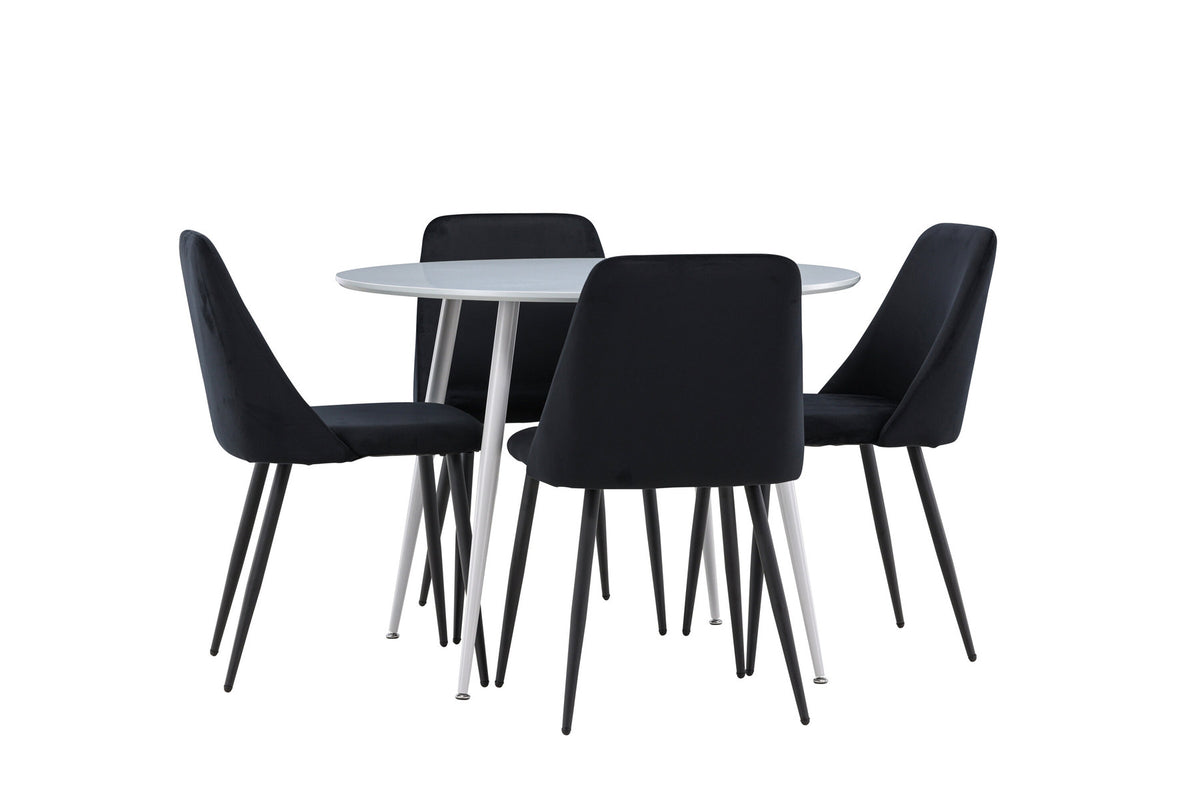 Plaza Esstisch mit Night Stühlen in Schwarz präsentiert im Onlineshop von KAQTU Design AG. Esszimmerset ist von Venture Home
