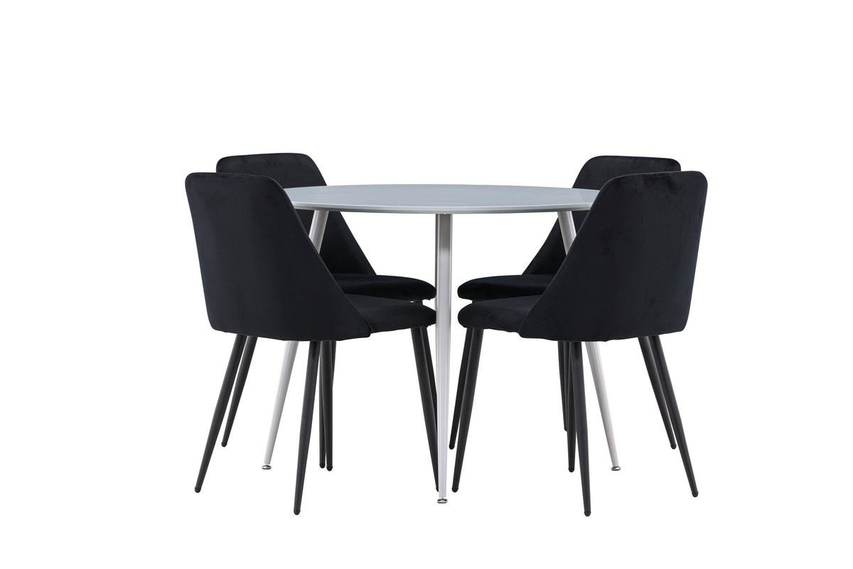 Plaza Esstisch mit Night Stühlen in Schwarz präsentiert im Onlineshop von KAQTU Design AG. Esszimmerset ist von Venture Home