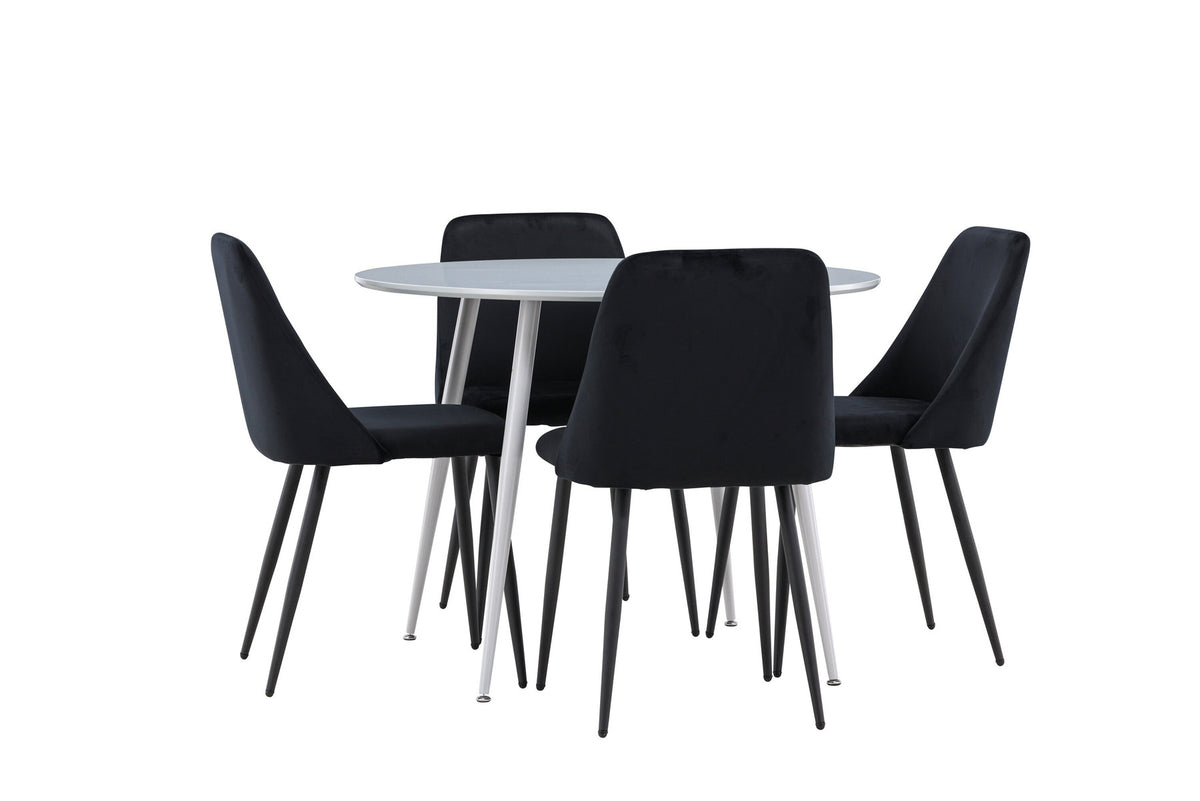 Plaza Esstisch mit Night Stühlen in Schwarz präsentiert im Onlineshop von KAQTU Design AG. Esszimmerset ist von Venture Home