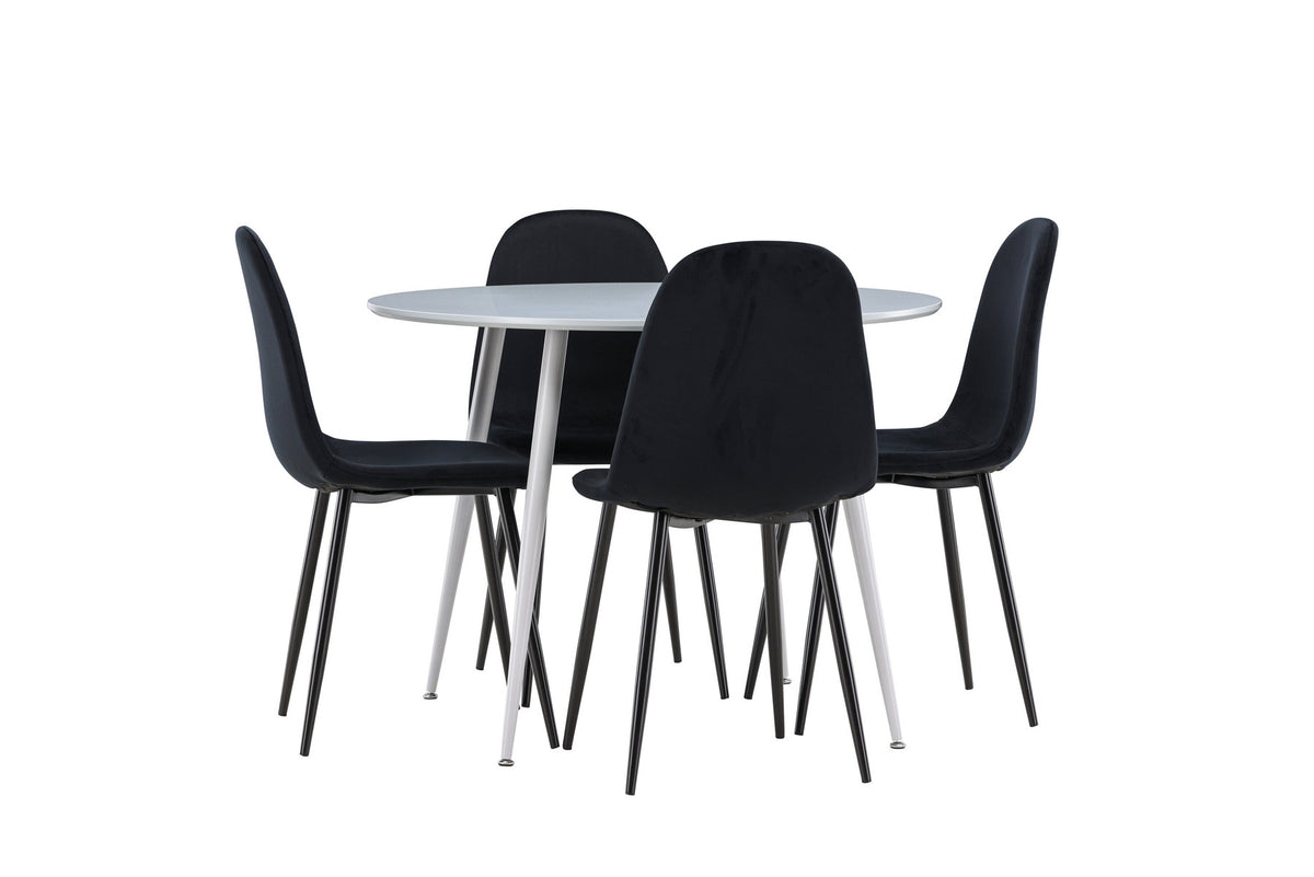 Plaza Esstisch mit Polar Stühlen in Schwarz präsentiert im Onlineshop von KAQTU Design AG. Esszimmerset ist von Venture Home