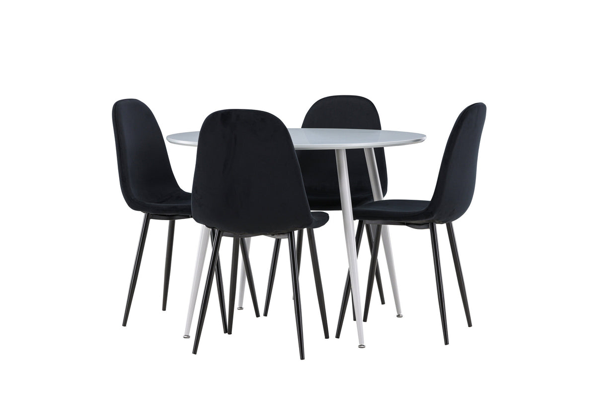 Plaza Esstisch mit Polar Stühlen in Schwarz präsentiert im Onlineshop von KAQTU Design AG. Esszimmerset ist von Venture Home