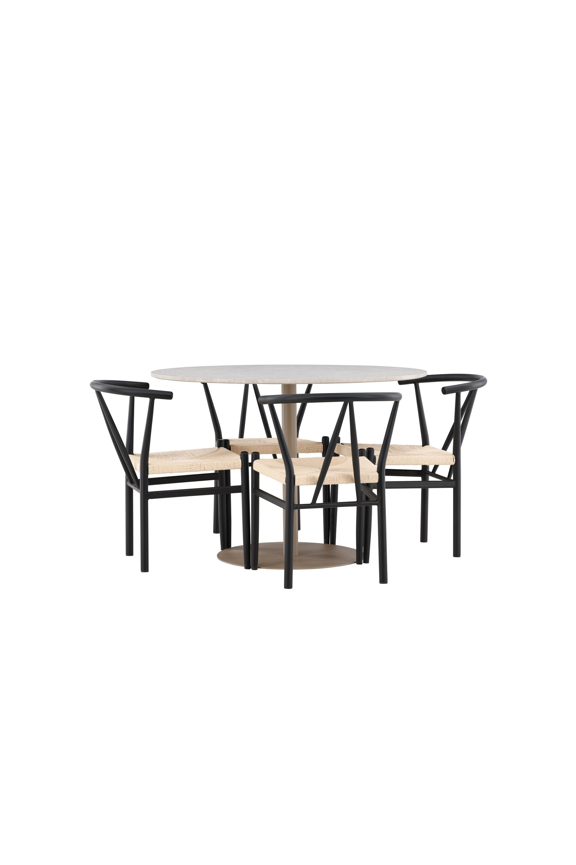 Lycke Esstisch mit Alfons Stühlen in präsentiert im Onlineshop von KAQTU Design AG. Bartischset ist von Venture Home