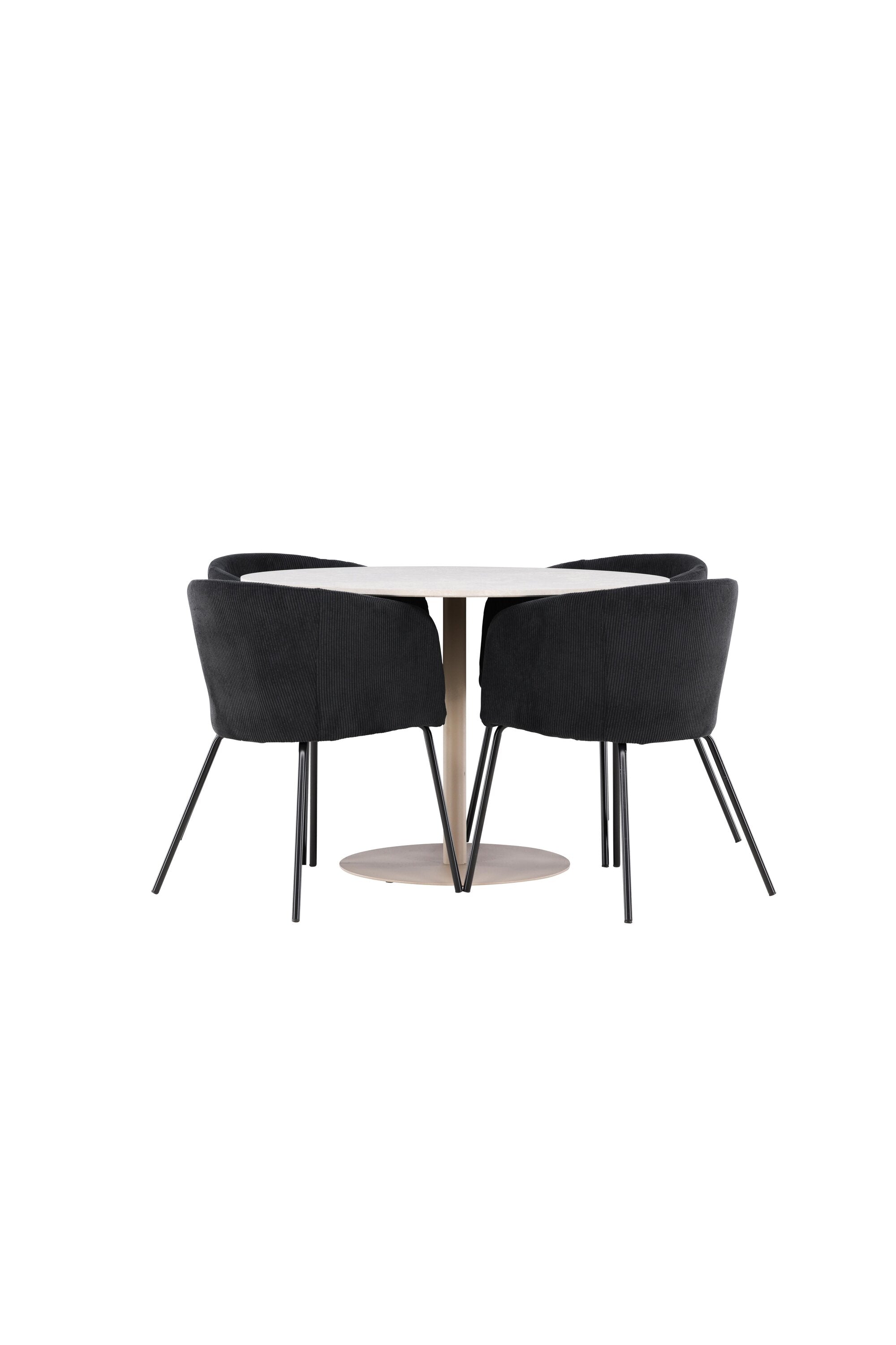Lycke Esstisch mit Berit Stühlen in präsentiert im Onlineshop von KAQTU Design AG. Bartischset ist von Venture Home