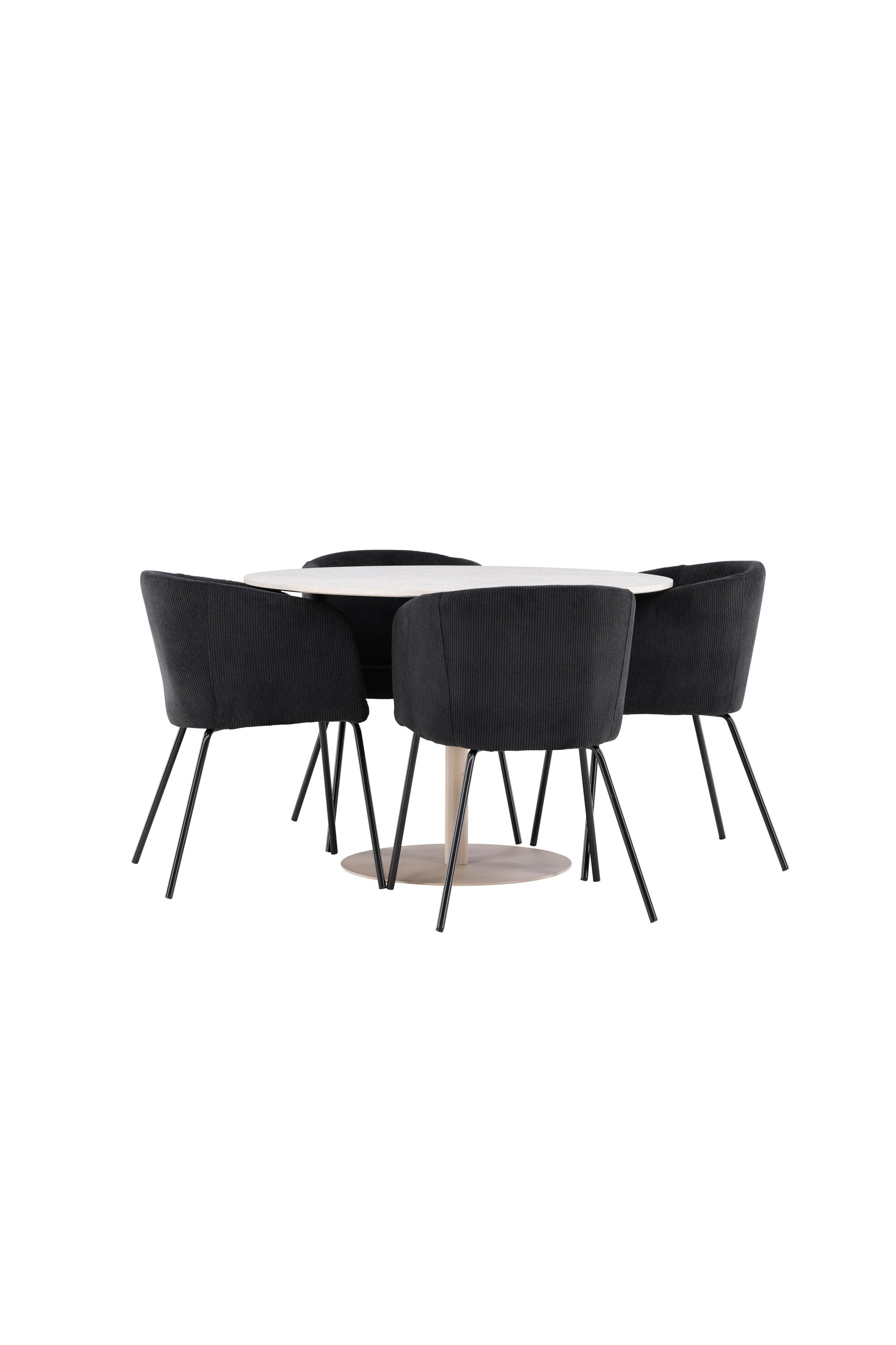 Lycke Esstisch mit Berit Stühlen in präsentiert im Onlineshop von KAQTU Design AG. Bartischset ist von Venture Home