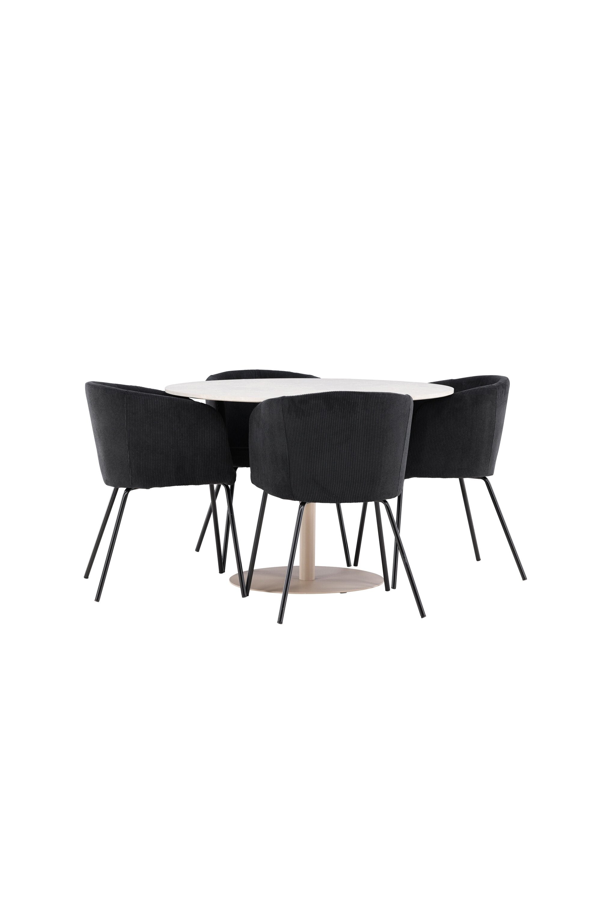 Lycke Esstisch mit Berit Stühlen in präsentiert im Onlineshop von KAQTU Design AG. Bartischset ist von Venture Home