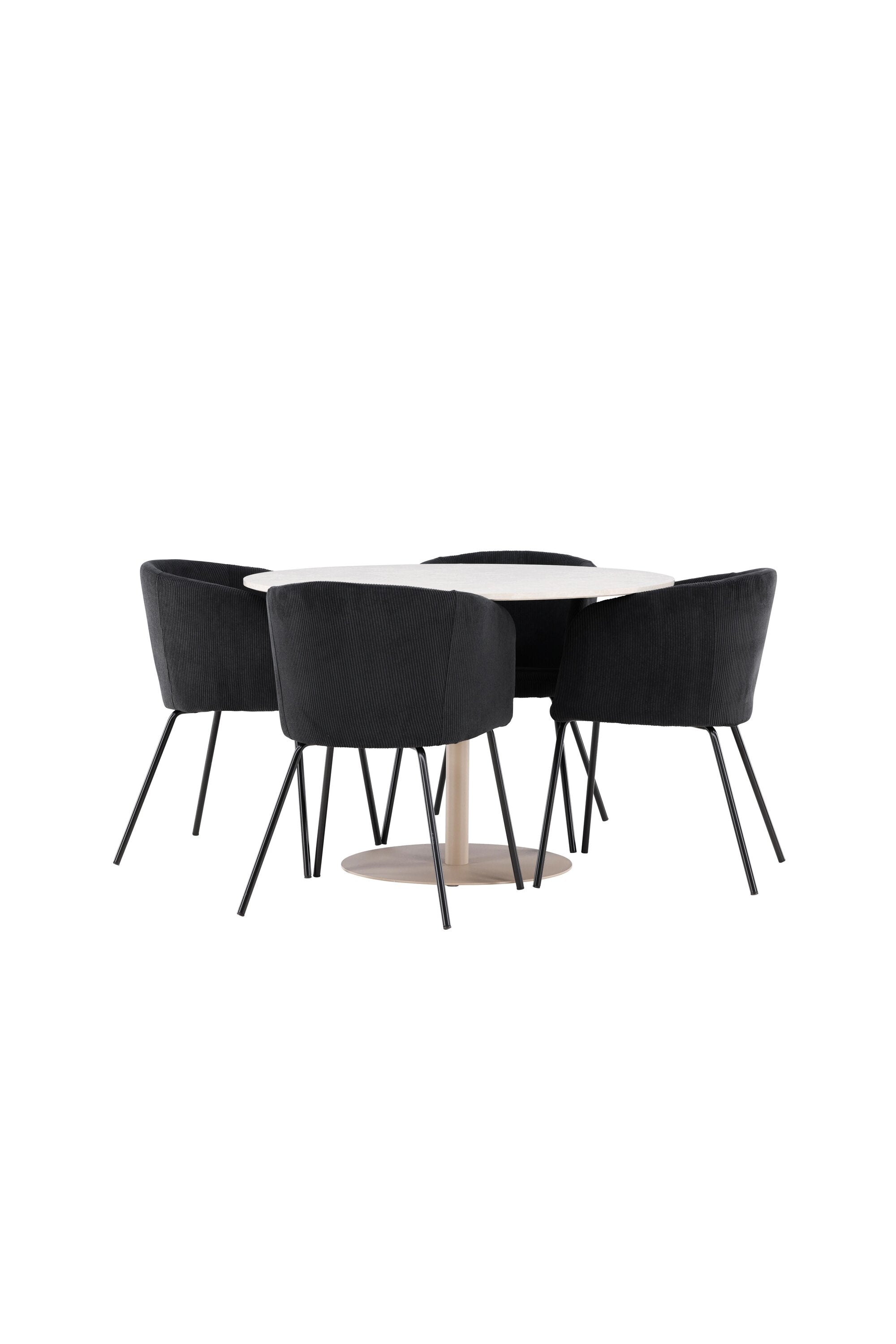 Lycke Esstisch mit Berit Stühlen in präsentiert im Onlineshop von KAQTU Design AG. Bartischset ist von Venture Home