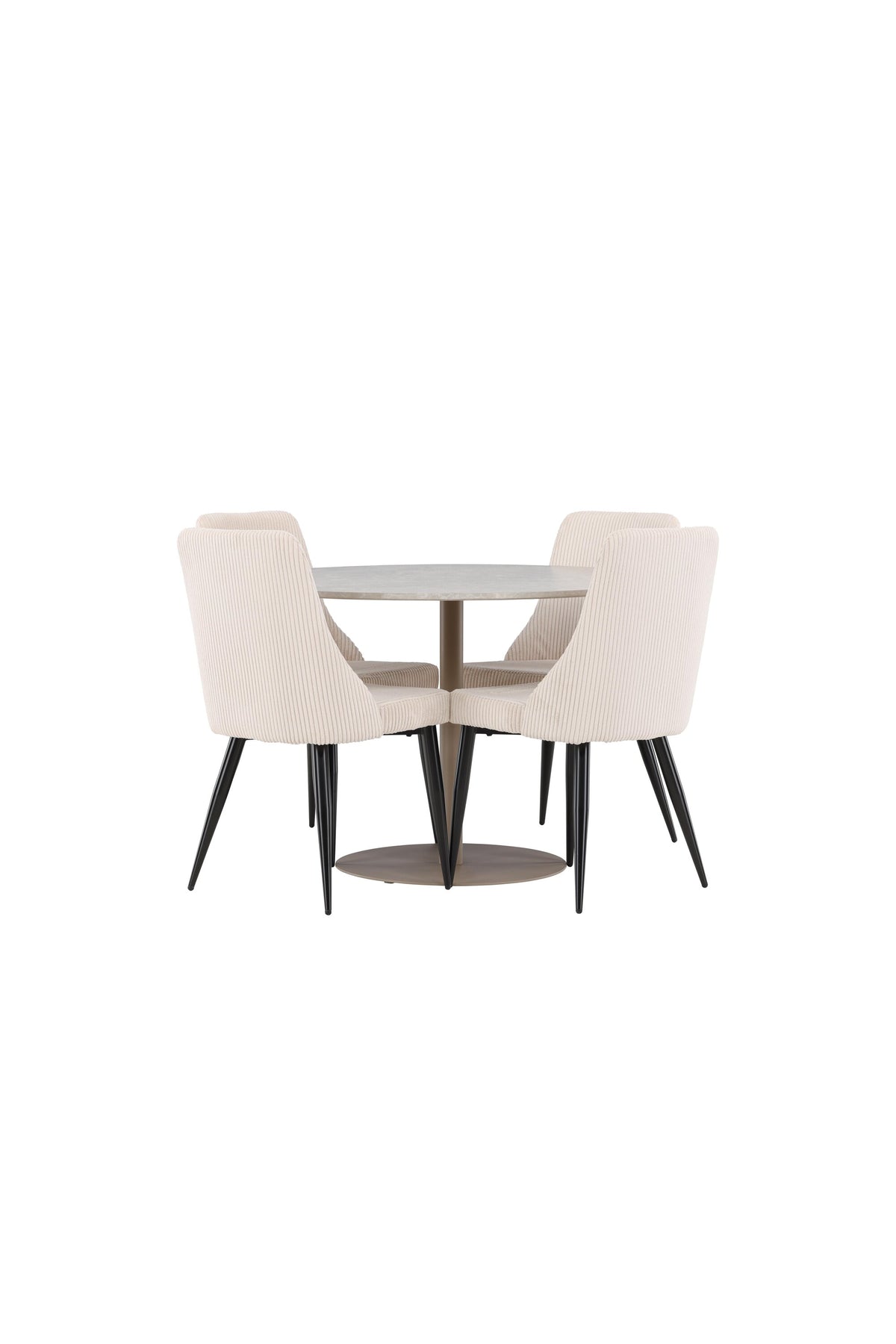 Lycke Esstisch mit Leone Stühlen in Beige präsentiert im Onlineshop von KAQTU Design AG. Esszimmerset ist von Venture Home