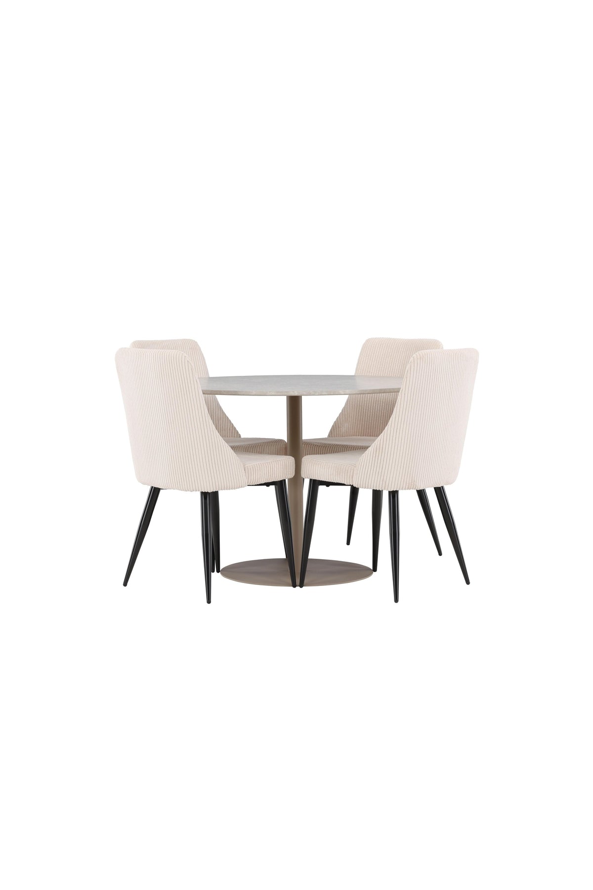 Lycke Esstisch mit Leone Stühlen in Beige präsentiert im Onlineshop von KAQTU Design AG. Esszimmerset ist von Venture Home
