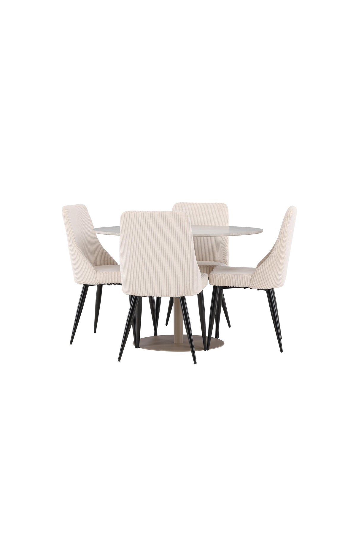 Lycke Esstisch mit Leone Stühlen in Beige präsentiert im Onlineshop von KAQTU Design AG. Esszimmerset ist von Venture Home