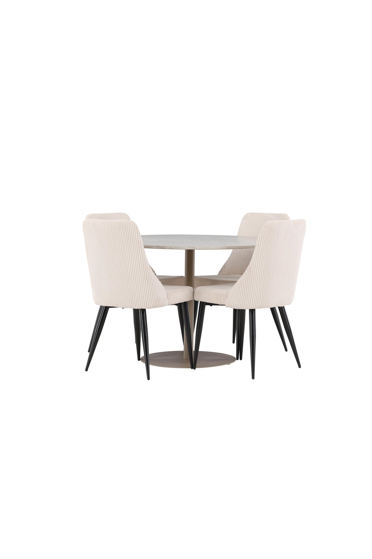Lycke Esstisch mit Leone Stühlen in Beige präsentiert im Onlineshop von KAQTU Design AG. Esszimmerset ist von Venture Home