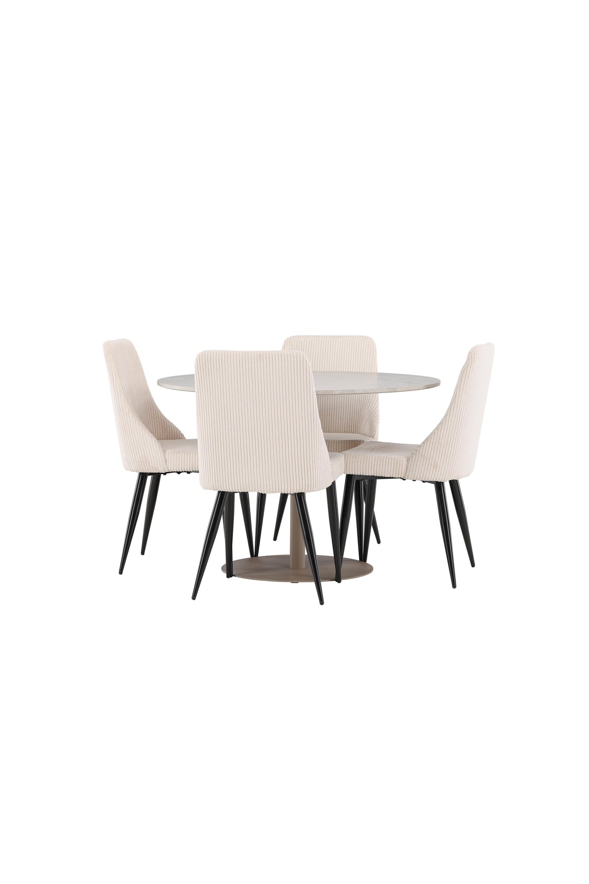 Lycke Esstisch mit Leone Stühlen in Beige präsentiert im Onlineshop von KAQTU Design AG. Esszimmerset ist von Venture Home