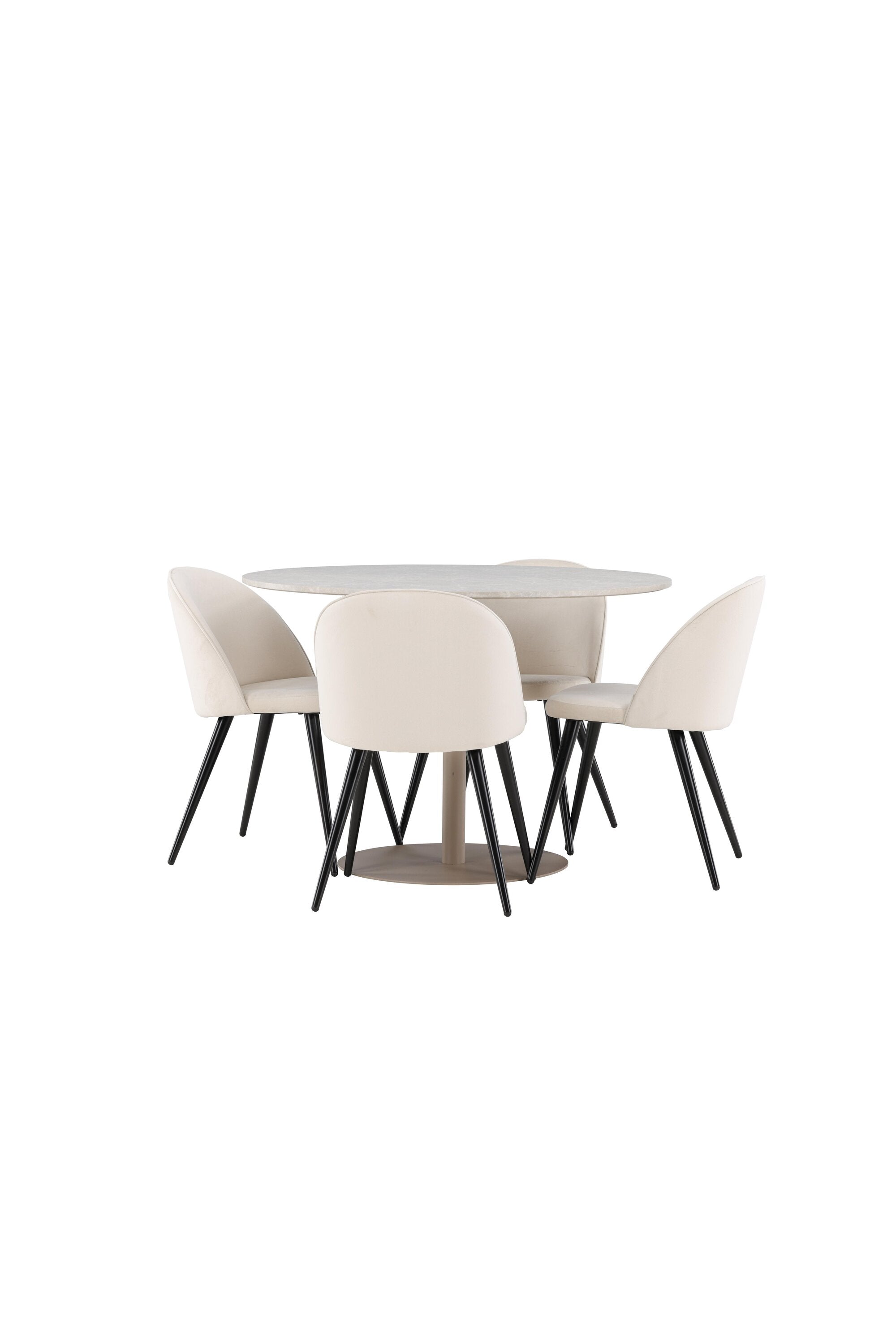 Lycke Esstisch mit Velvet Stühlen in präsentiert im Onlineshop von KAQTU Design AG. Bartischset ist von Venture Home