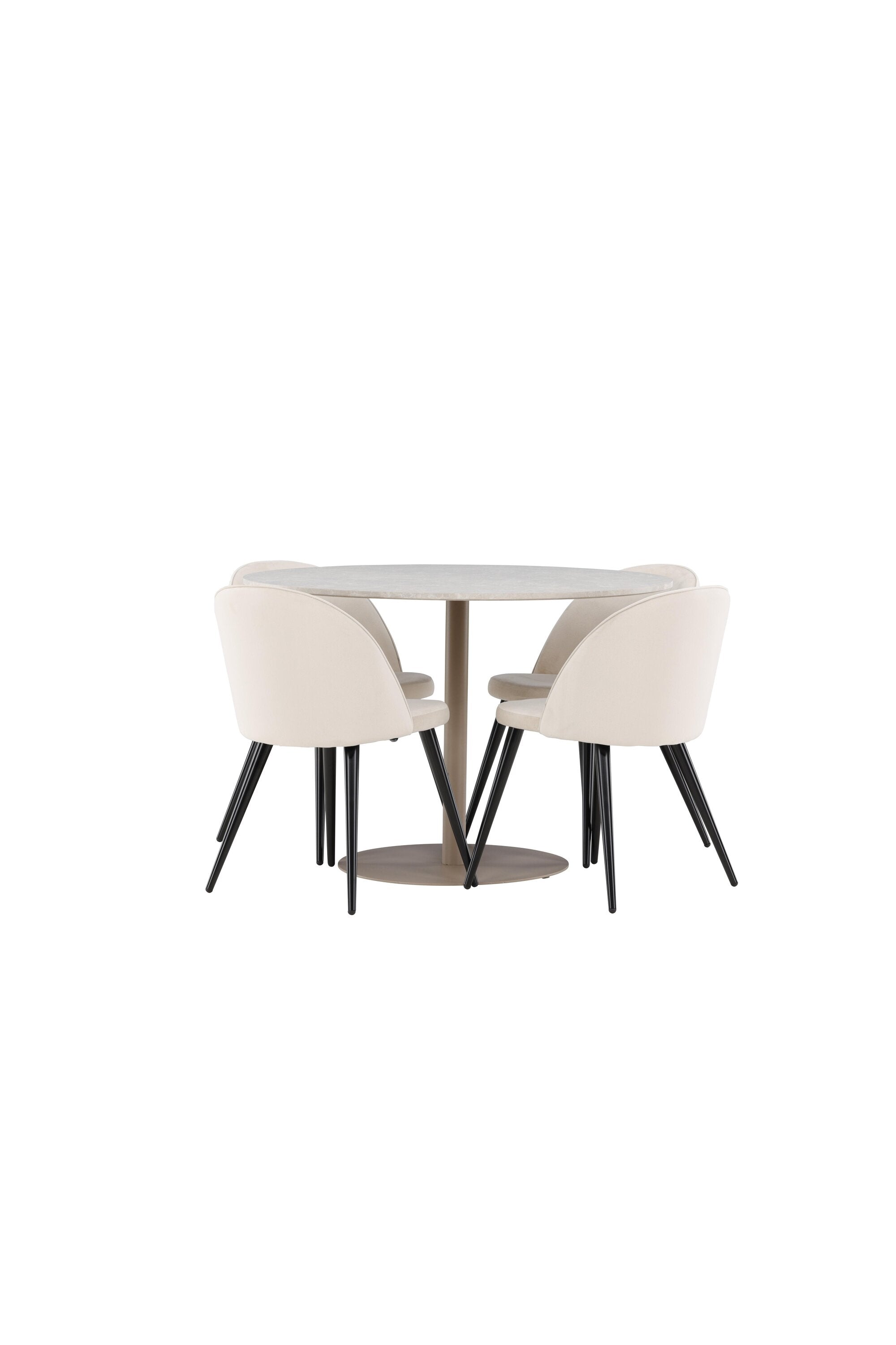 Lycke Esstisch mit Velvet Stühlen in präsentiert im Onlineshop von KAQTU Design AG. Bartischset ist von Venture Home