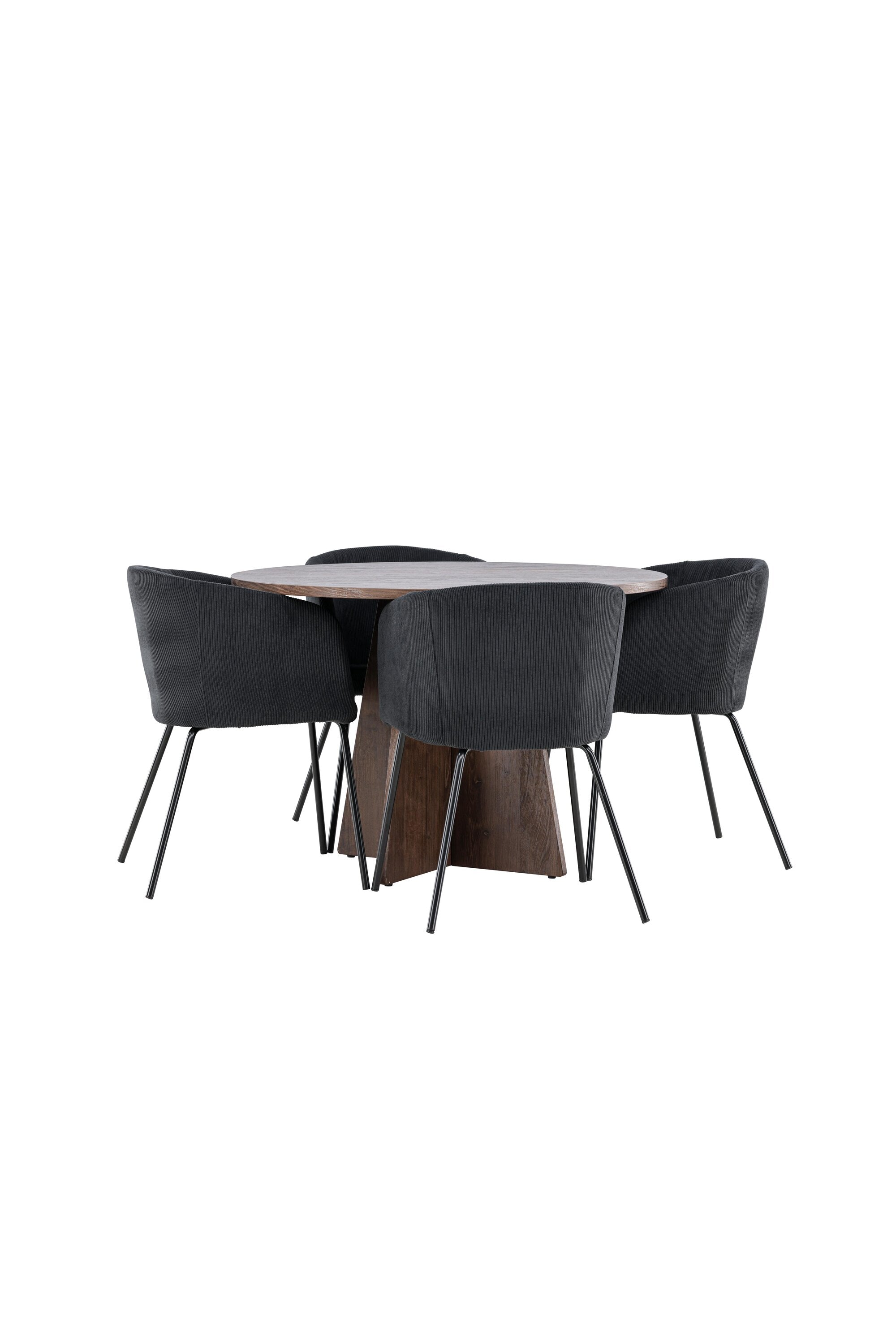 Bootcut-Esszimmertisch mit Berit-Stühlen in präsentiert im Onlineshop von KAQTU Design AG. Bartischset ist von Venture Home