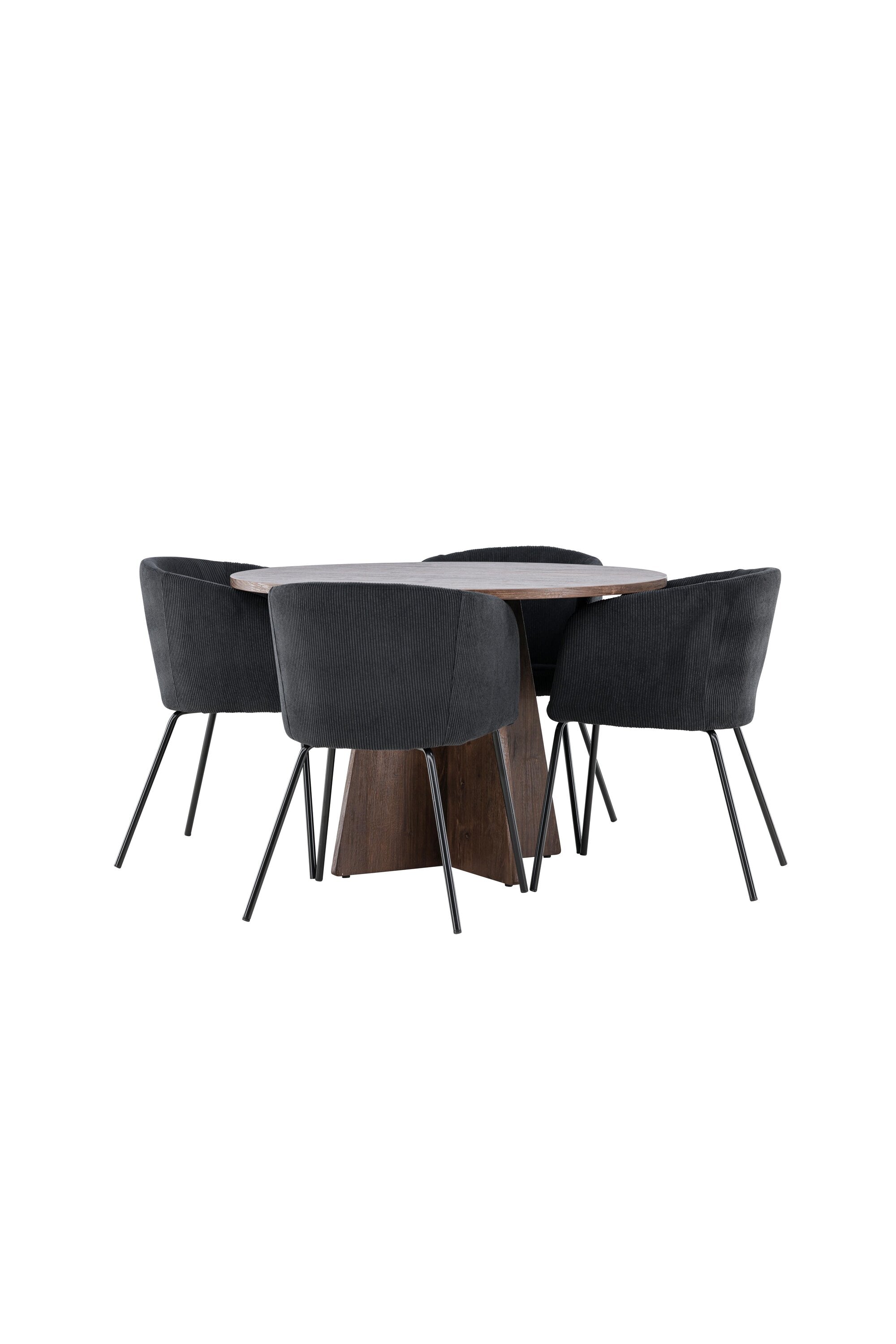 Bootcut-Esszimmertisch mit Berit-Stühlen in präsentiert im Onlineshop von KAQTU Design AG. Bartischset ist von Venture Home