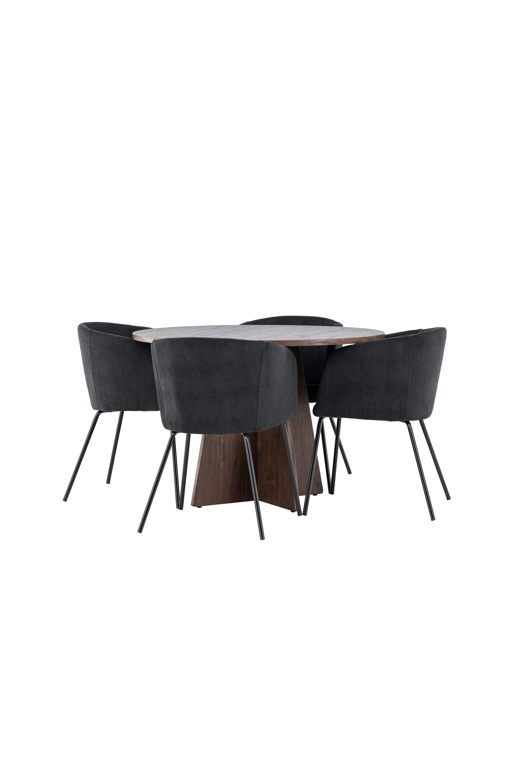 Bootcut-Esszimmertisch mit Berit-Stühlen in präsentiert im Onlineshop von KAQTU Design AG. Bartischset ist von Venture Home