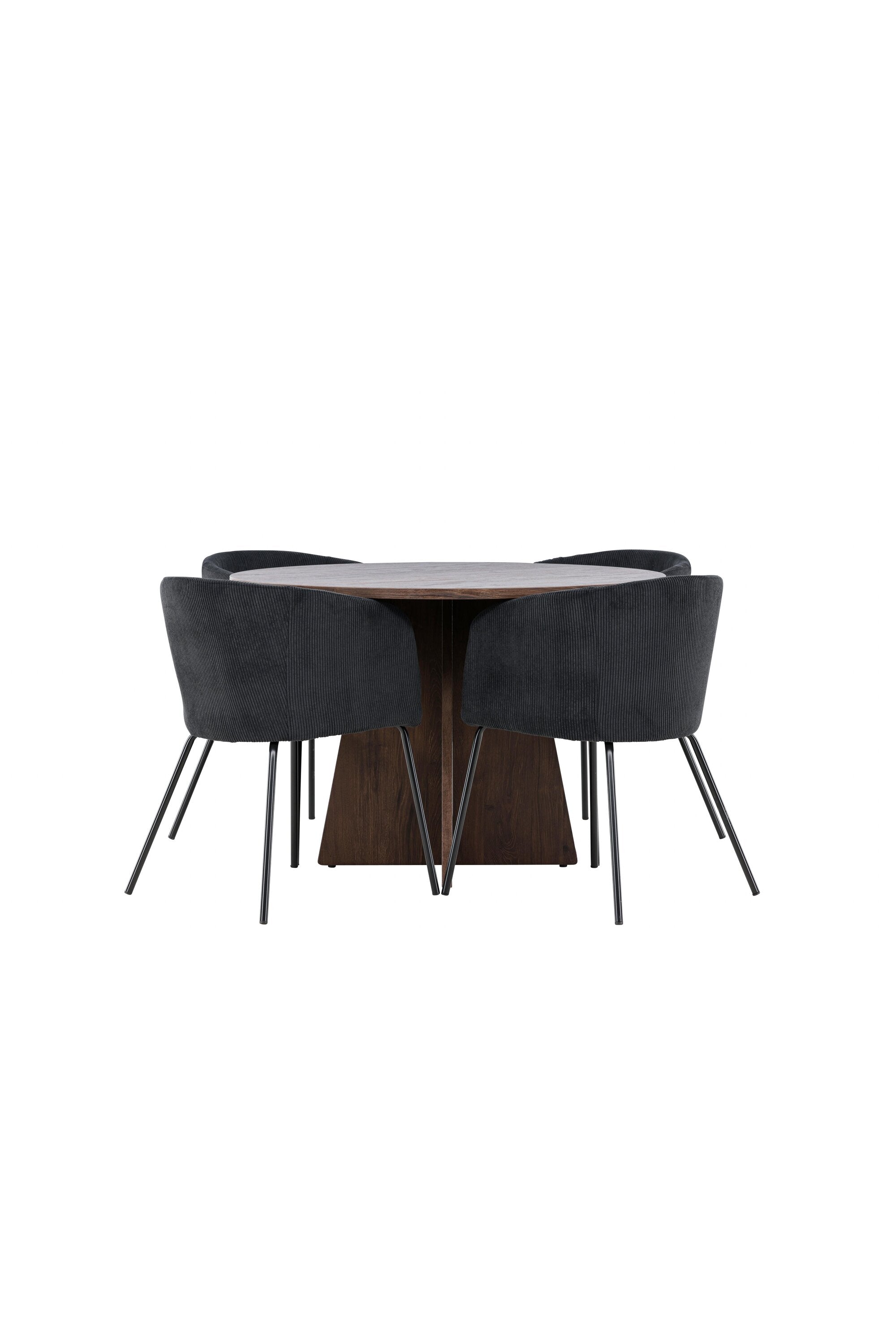 Bootcut-Esszimmertisch mit Berit-Stühlen in präsentiert im Onlineshop von KAQTU Design AG. Bartischset ist von Venture Home