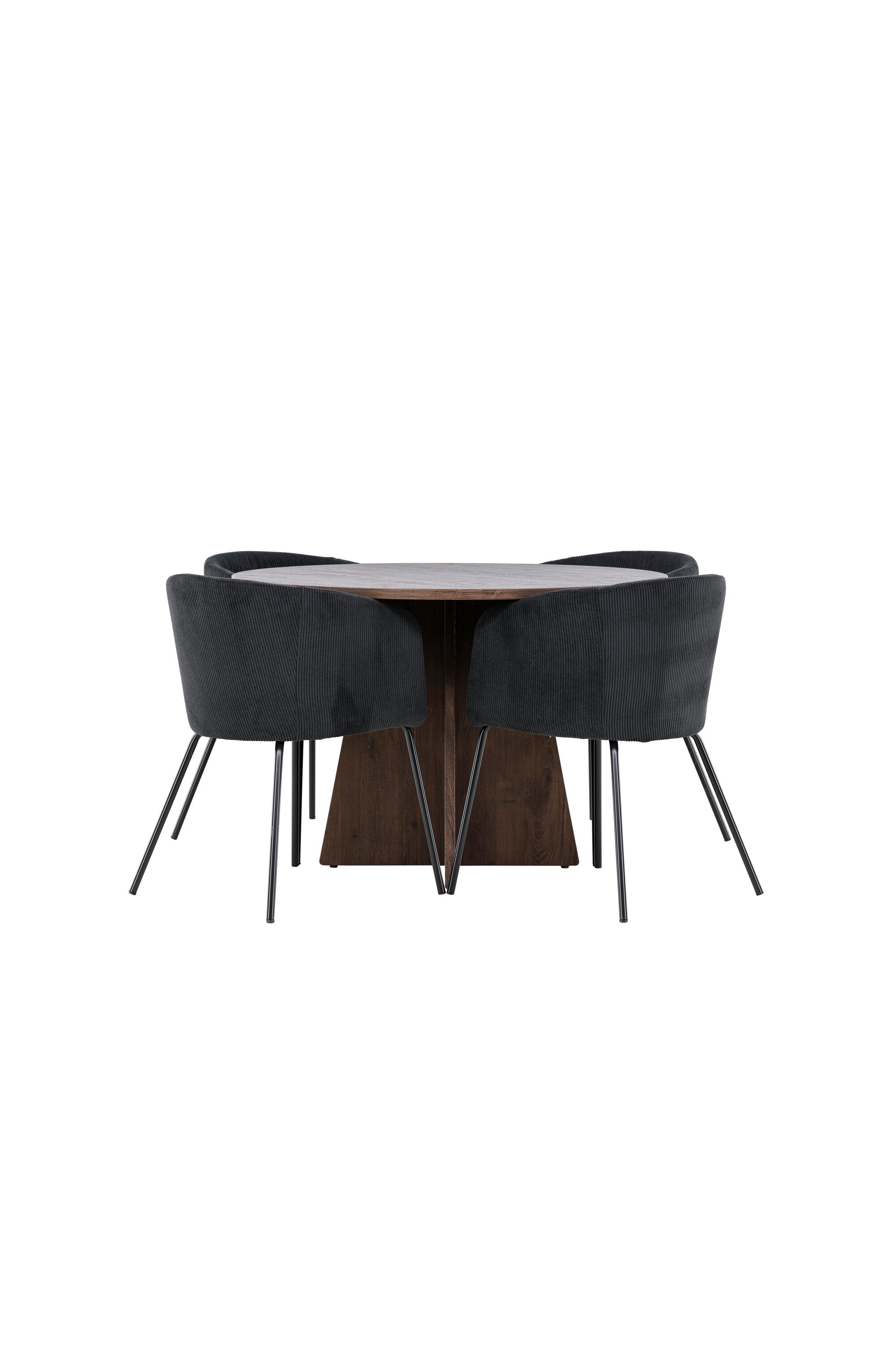 Bootcut-Esszimmertisch mit Berit-Stühlen in präsentiert im Onlineshop von KAQTU Design AG. Bartischset ist von Venture Home