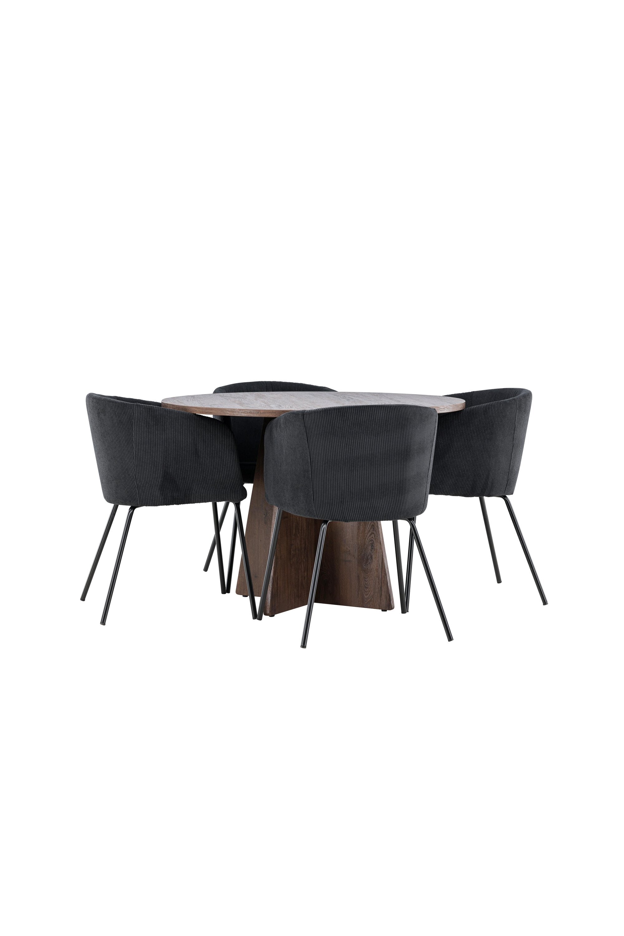 Bootcut-Esszimmertisch mit Berit-Stühlen in präsentiert im Onlineshop von KAQTU Design AG. Bartischset ist von Venture Home