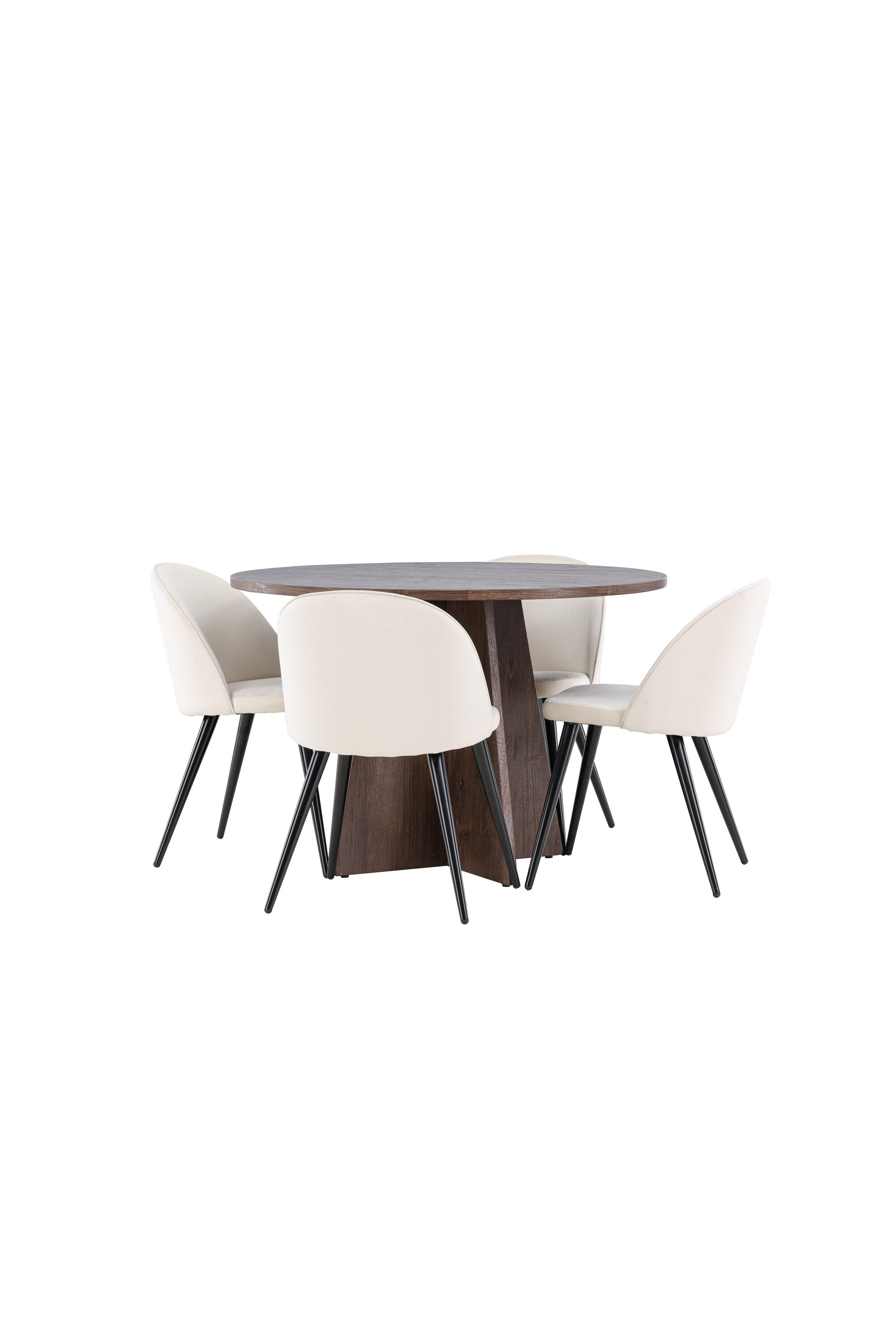Bootcut Esszimmertisch mit Velvet Stühlen in präsentiert im Onlineshop von KAQTU Design AG. Bartischset ist von Venture Home