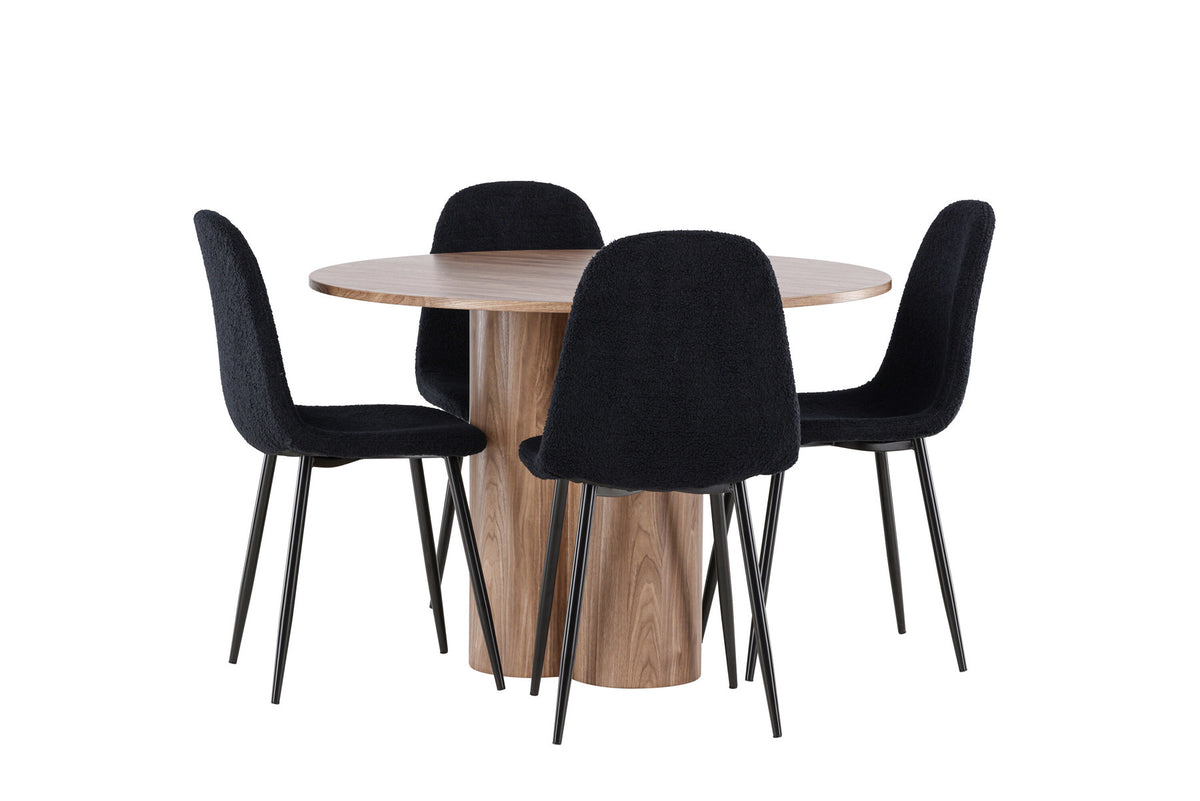 Olivia Esstisch mit Polar Stühlen in Schwarz präsentiert im Onlineshop von KAQTU Design AG. Esszimmerset ist von Venture Home