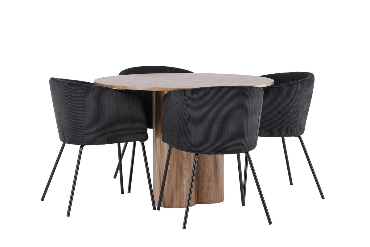 Olivia Esstisch mit Stühlen von Berit in Schwarz präsentiert im Onlineshop von KAQTU Design AG. Esszimmerset ist von Venture Home