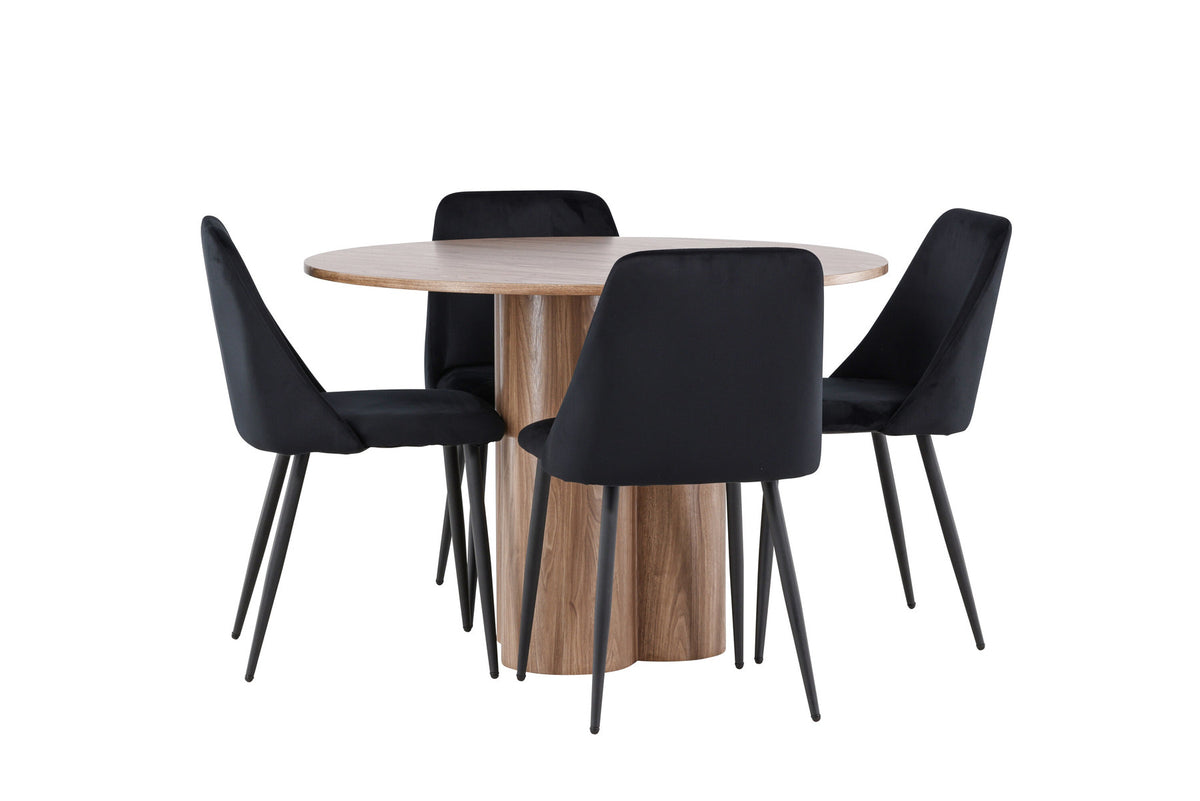 Olivia Esstisch mit Night Stühlen in Schwarz präsentiert im Onlineshop von KAQTU Design AG. Esszimmerset ist von Venture Home