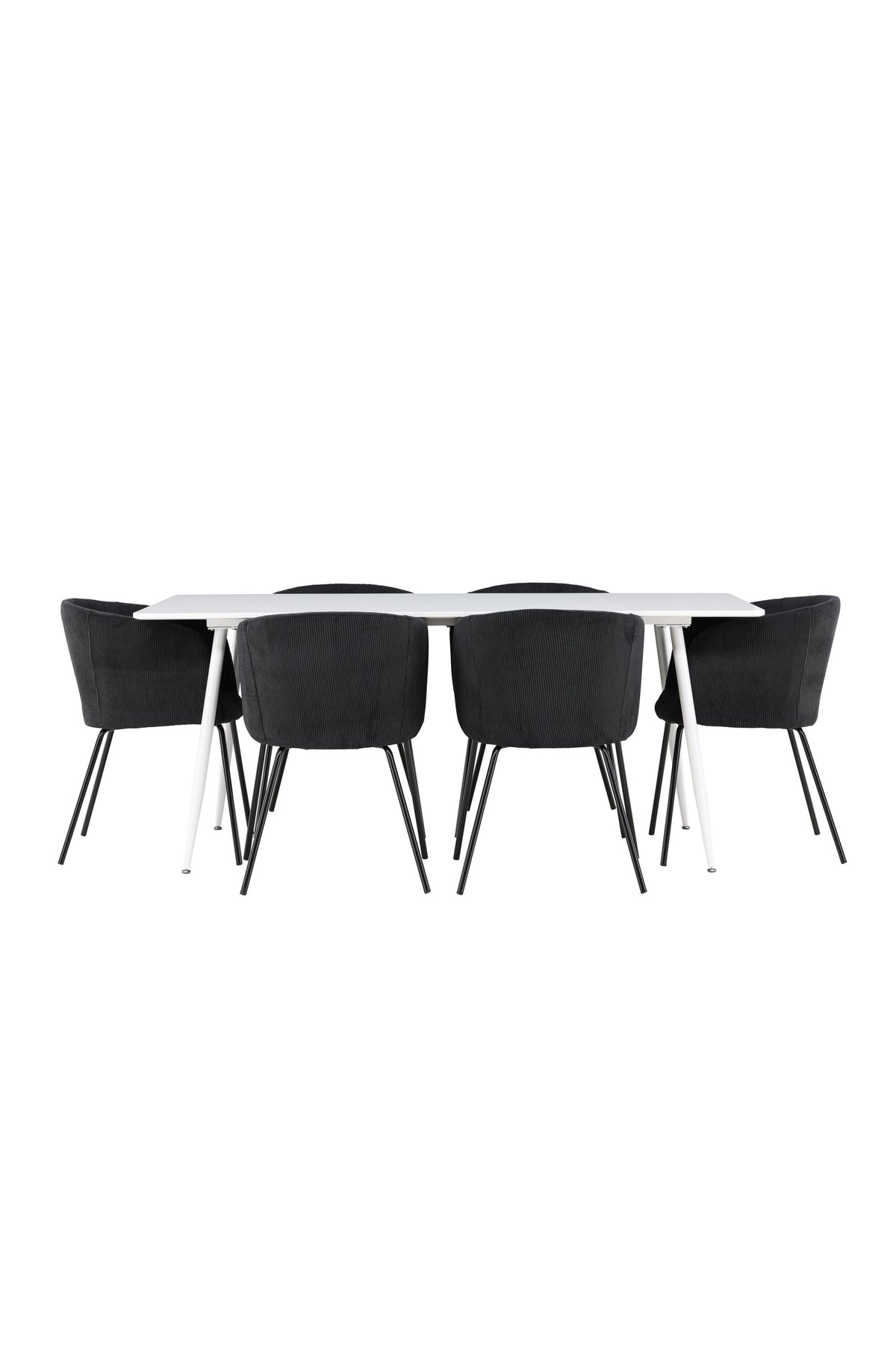 Silar Esstisch mit Stühlen von Berit in Schwarz präsentiert im Onlineshop von KAQTU Design AG. Esszimmerset ist von Venture Home