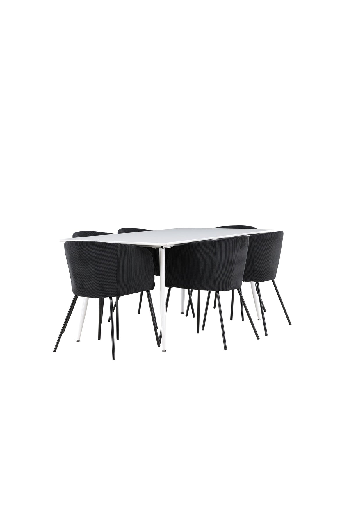 Silar Esstisch mit Stühlen von Berit in Schwarz präsentiert im Onlineshop von KAQTU Design AG. Esszimmerset ist von Venture Home
