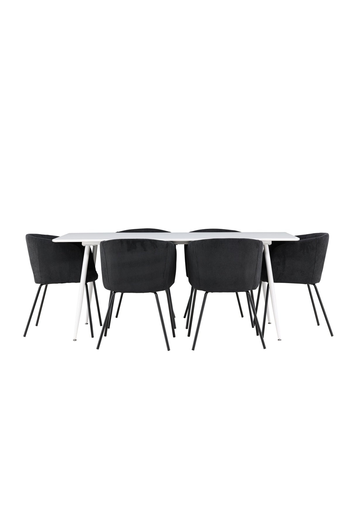 Silar Esstisch mit Stühlen von Berit in Schwarz präsentiert im Onlineshop von KAQTU Design AG. Esszimmerset ist von Venture Home