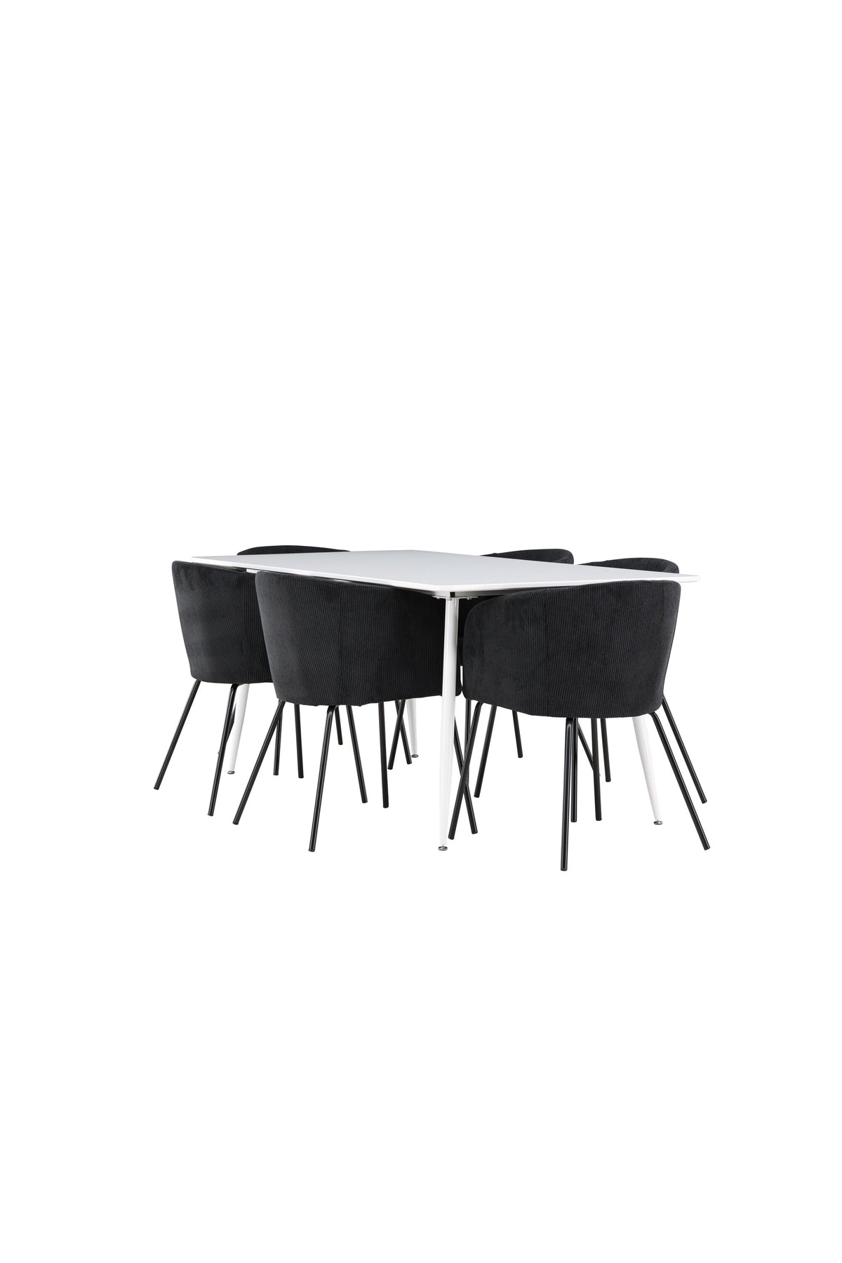 Silar Esstisch mit Stühlen von Berit in Schwarz präsentiert im Onlineshop von KAQTU Design AG. Esszimmerset ist von Venture Home